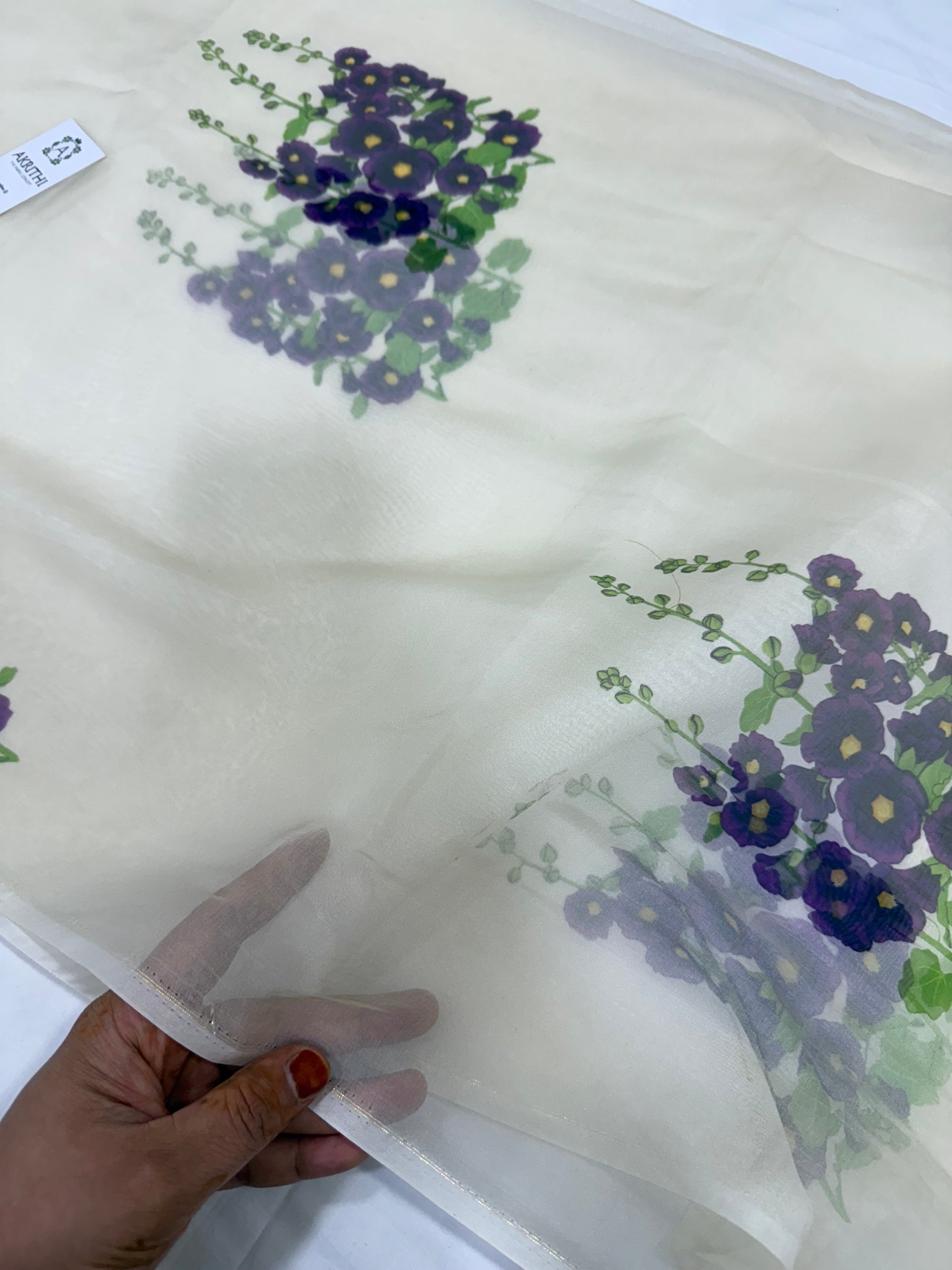 Digital floral Printed organza fabric