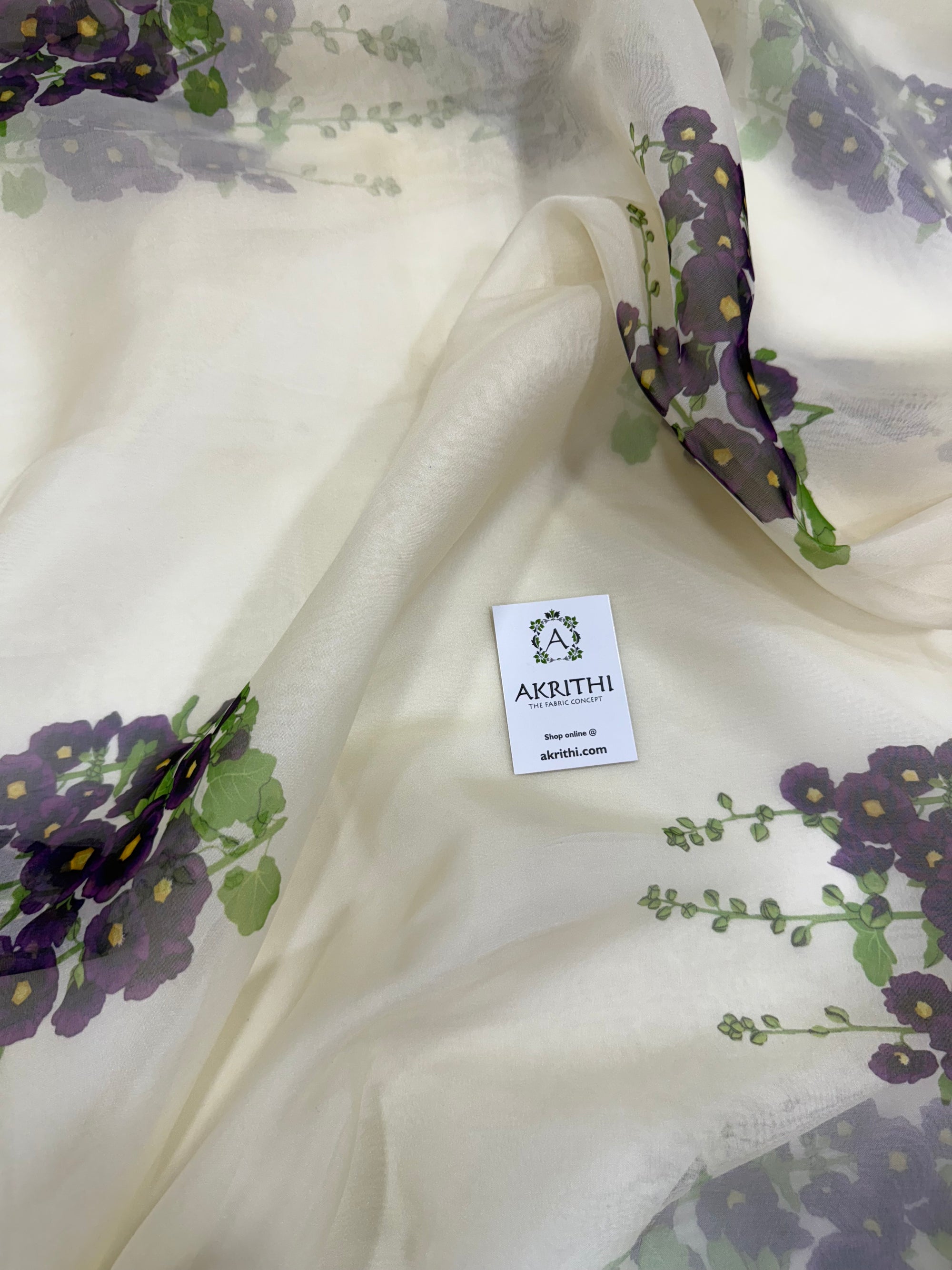 Digital floral Printed organza fabric