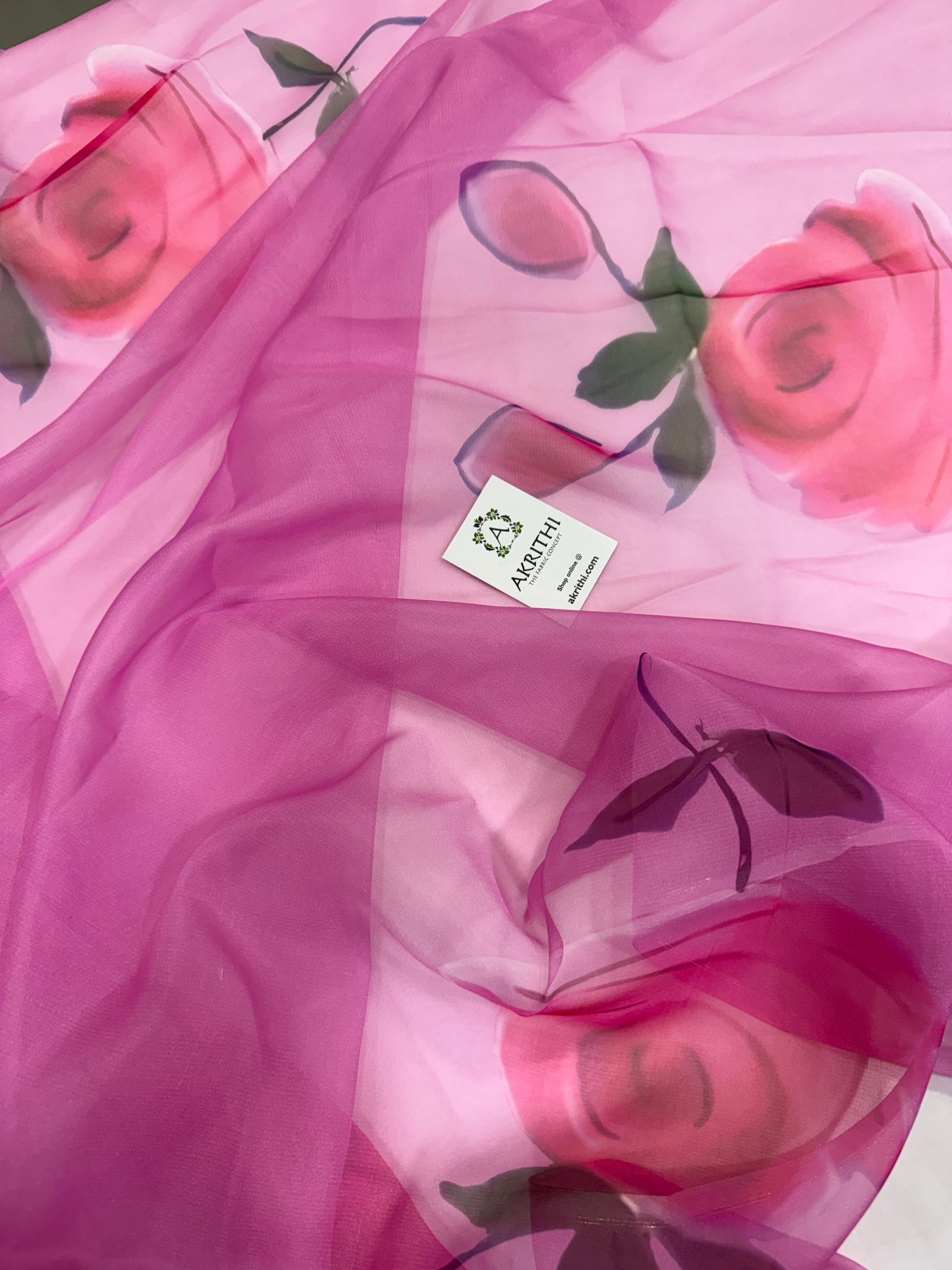 Digital floral Printed organza fabric
