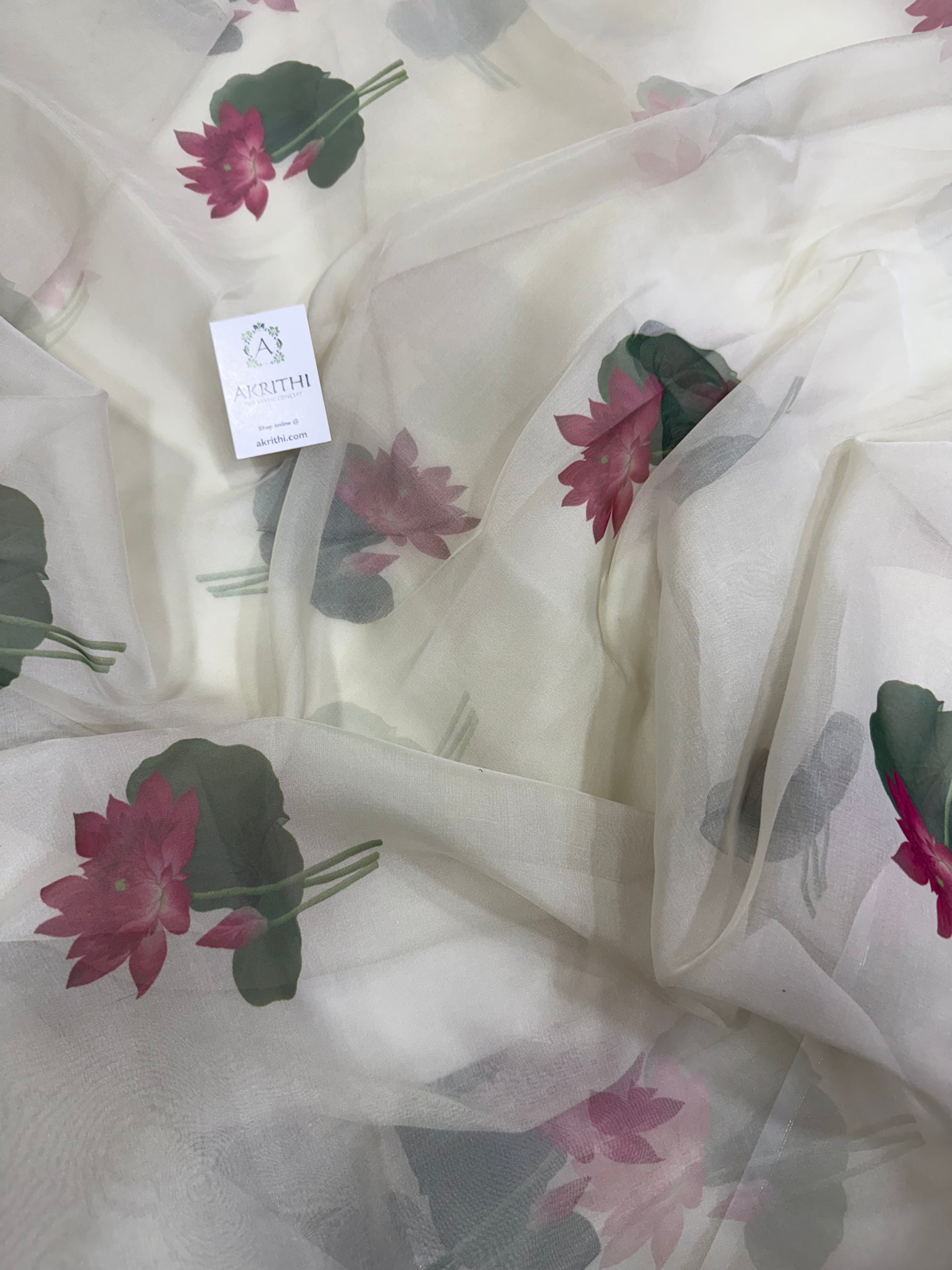 Digital floral Printed organza fabric