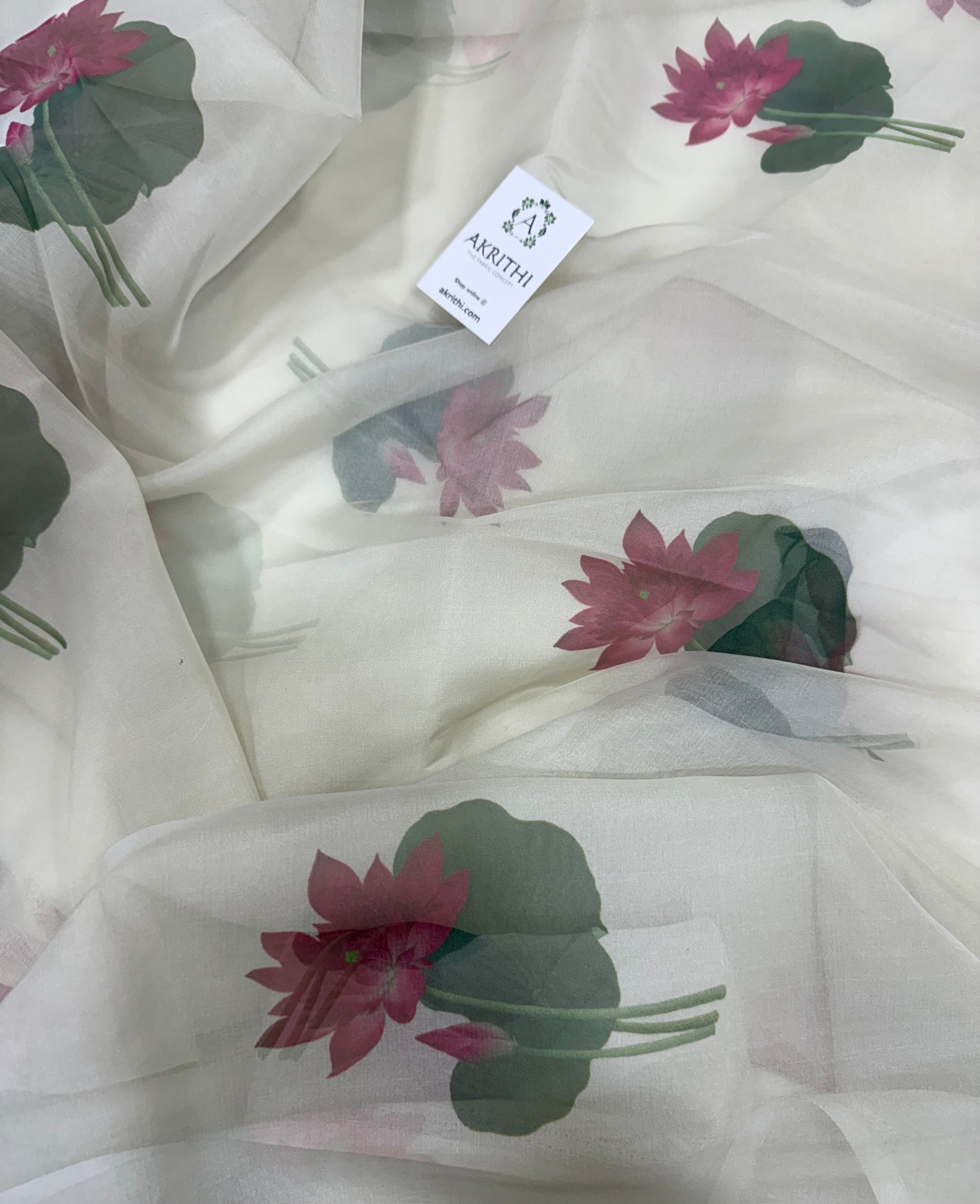Digital floral Printed organza fabric