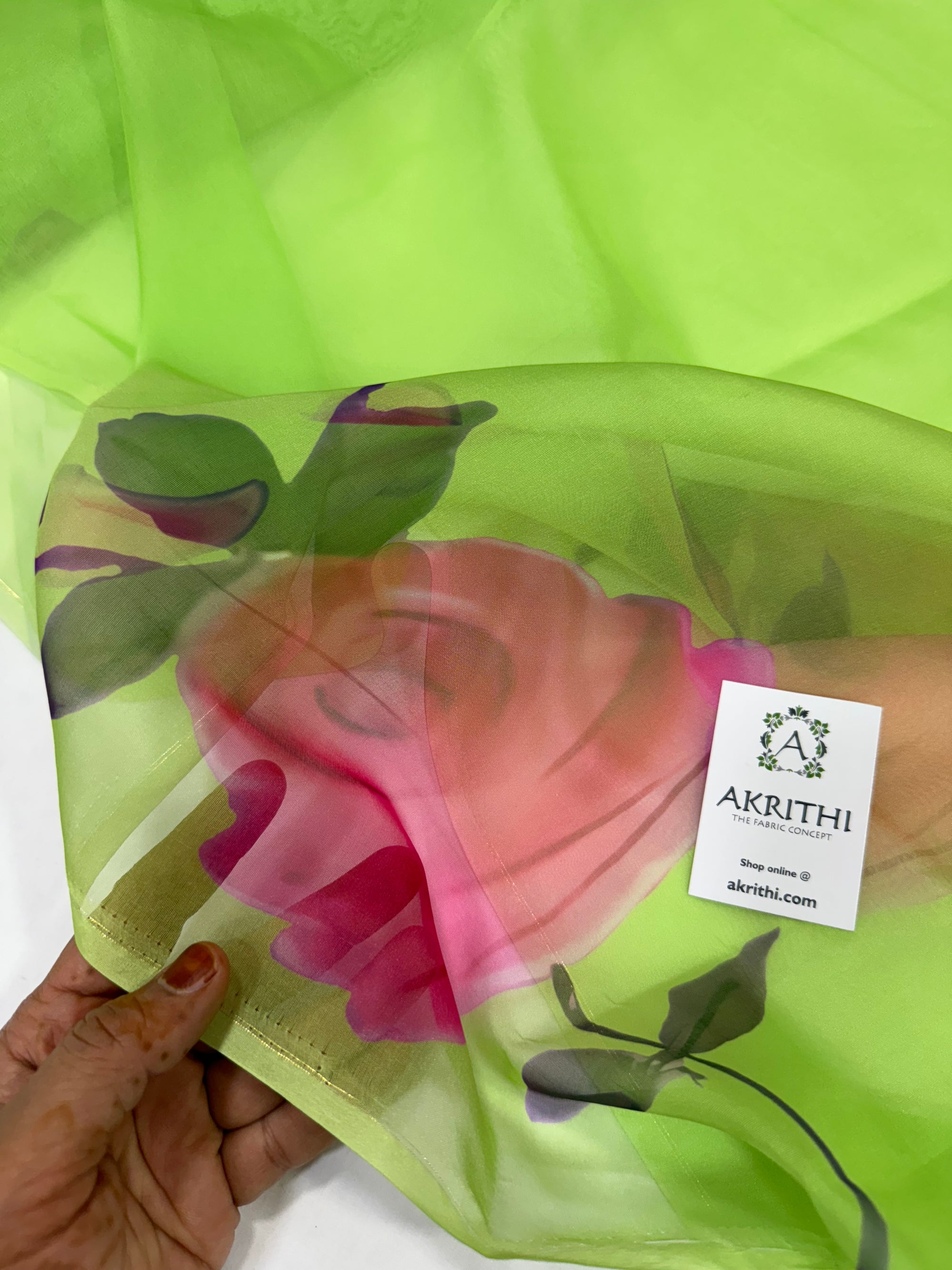 Digital floral Printed organza fabric