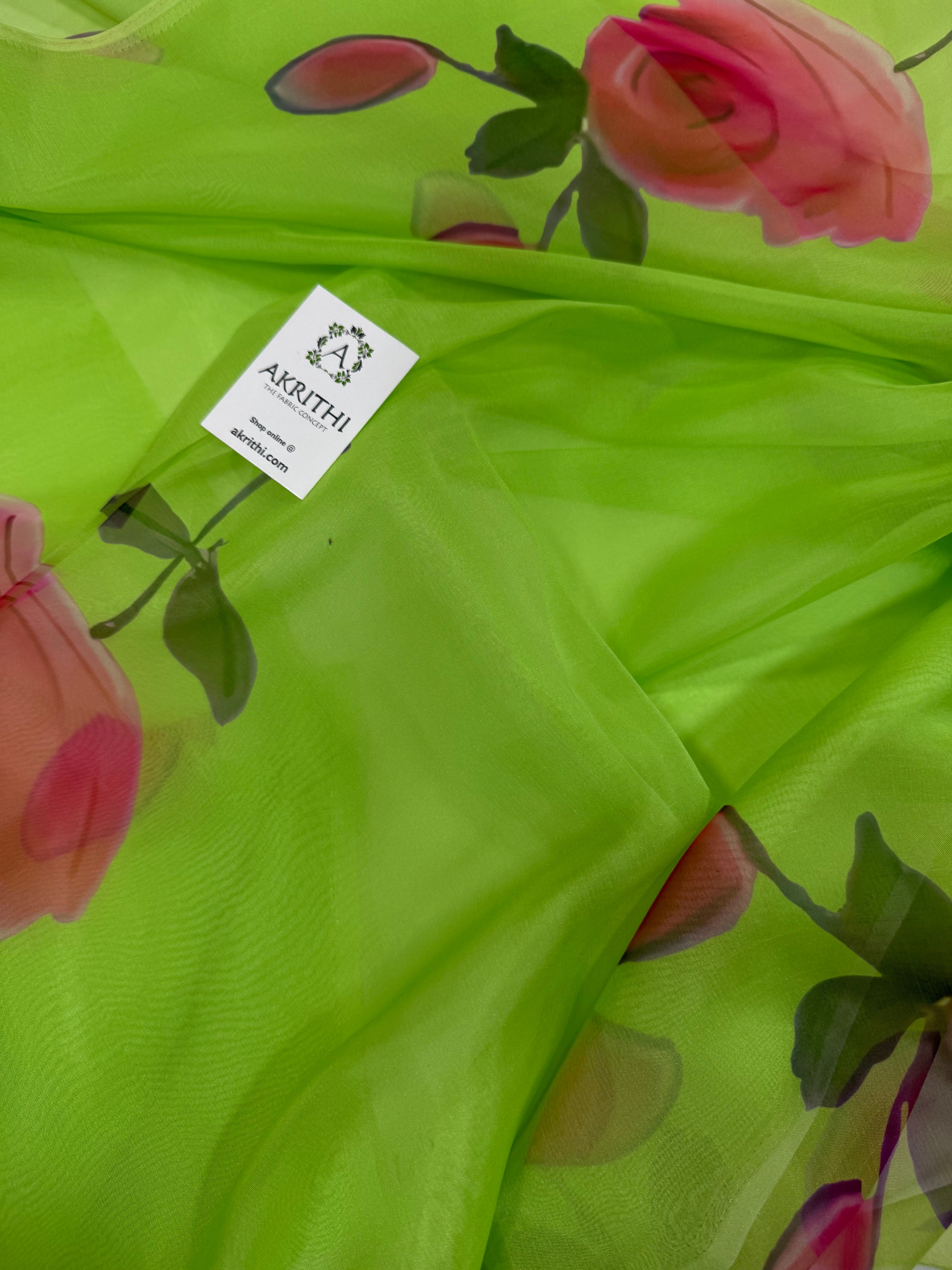 Digital floral Printed organza fabric