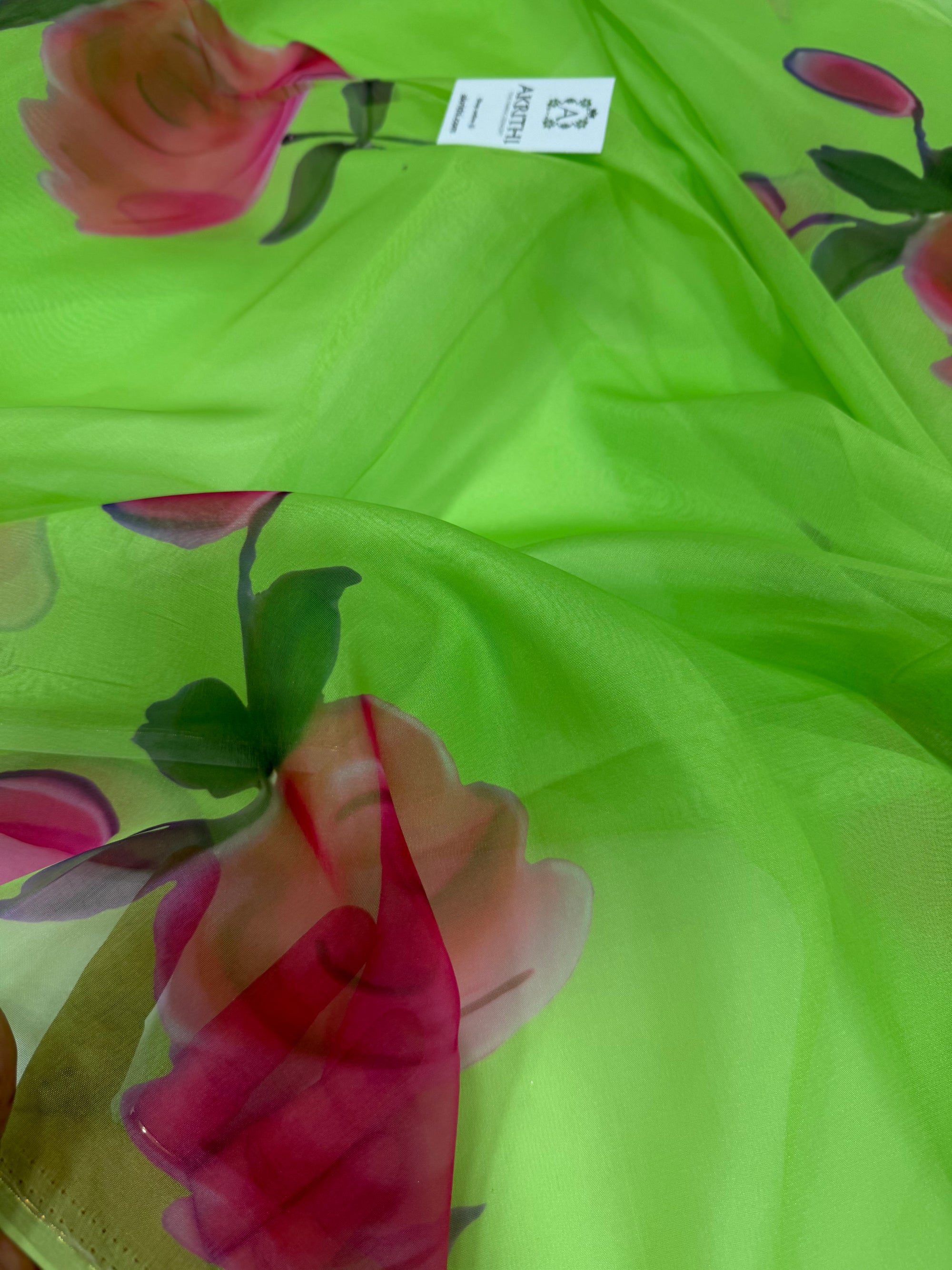 Digital floral Printed organza fabric