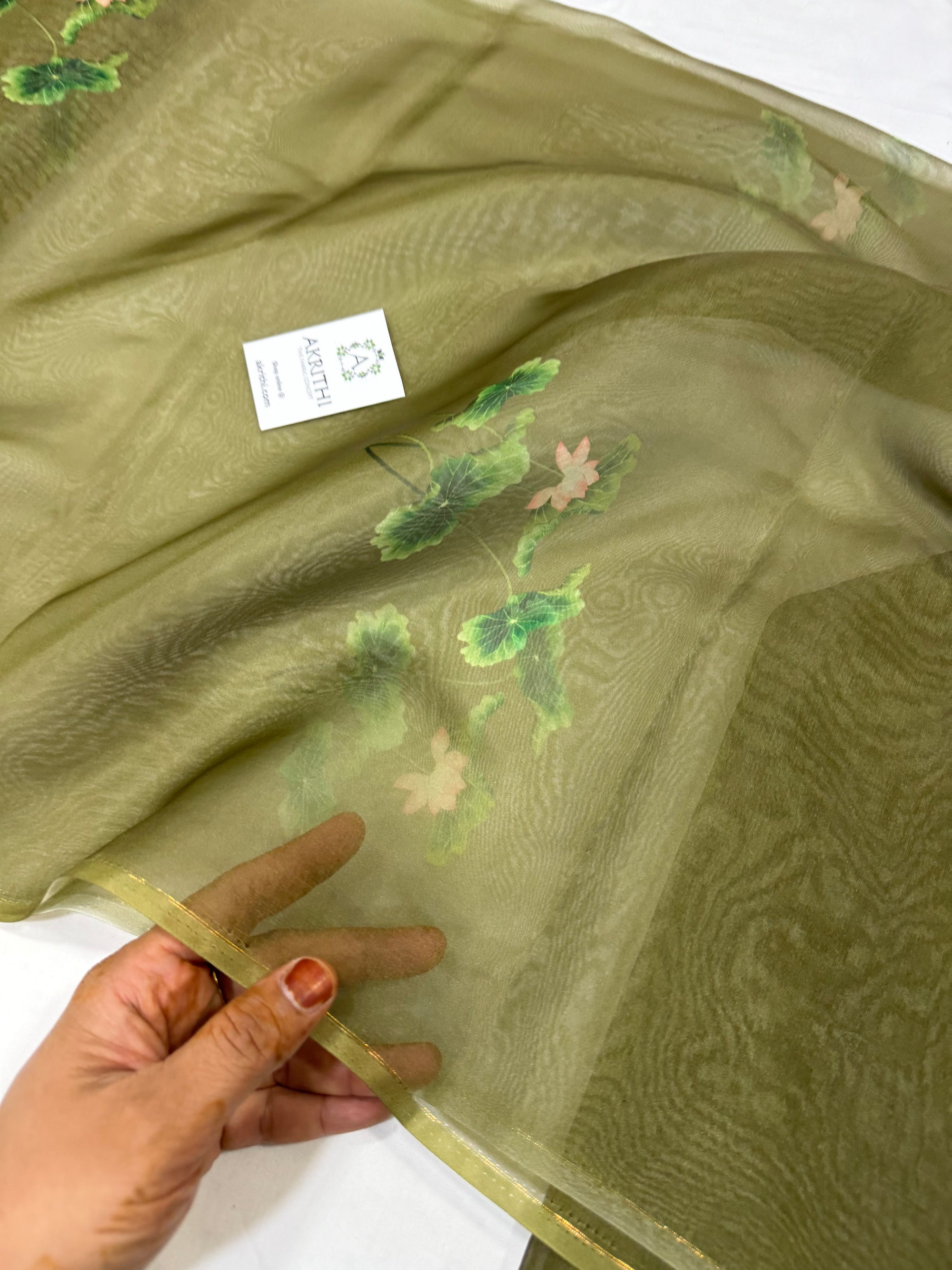 Digital floral Printed organza fabric