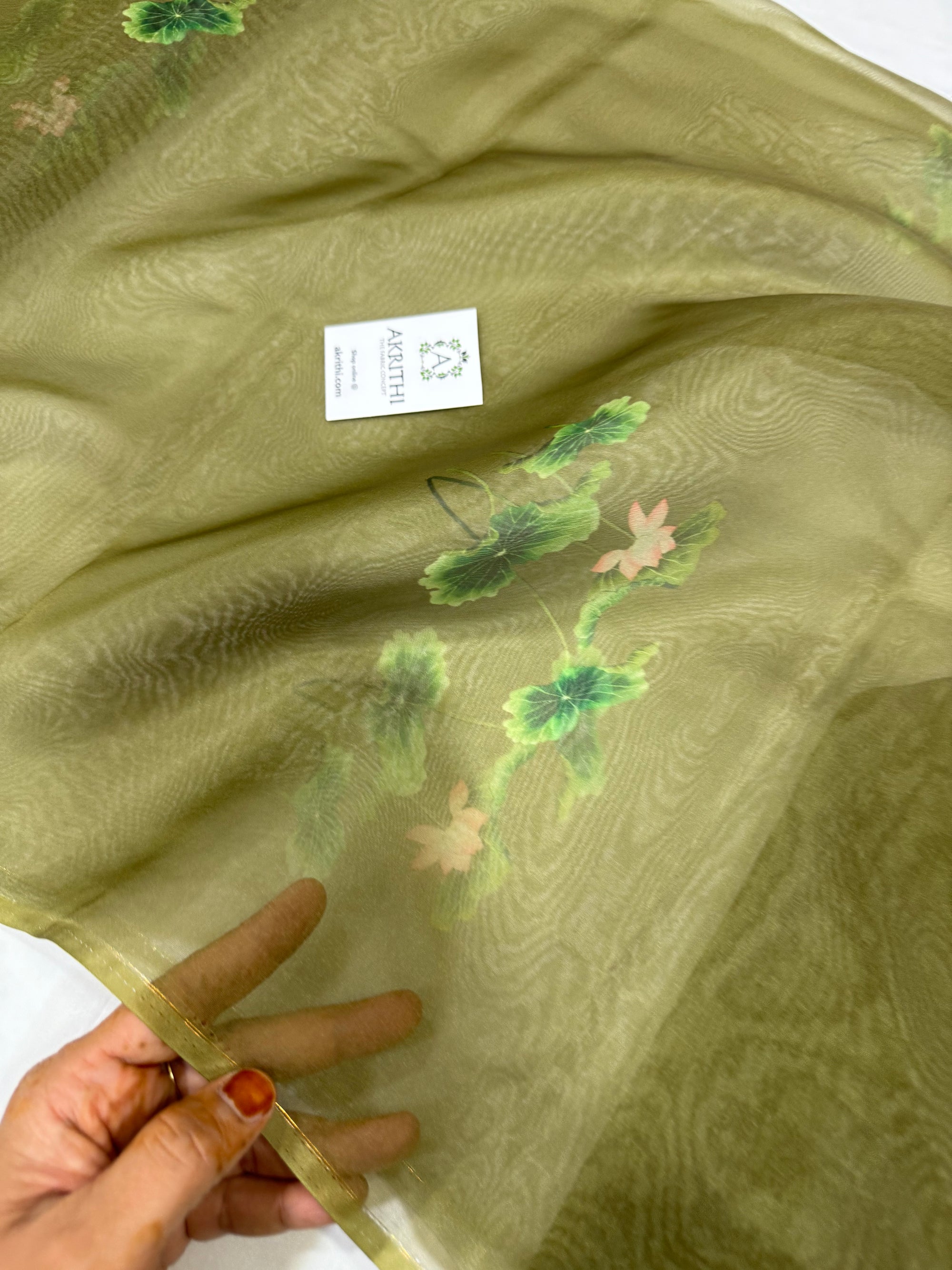Digital floral Printed organza fabric