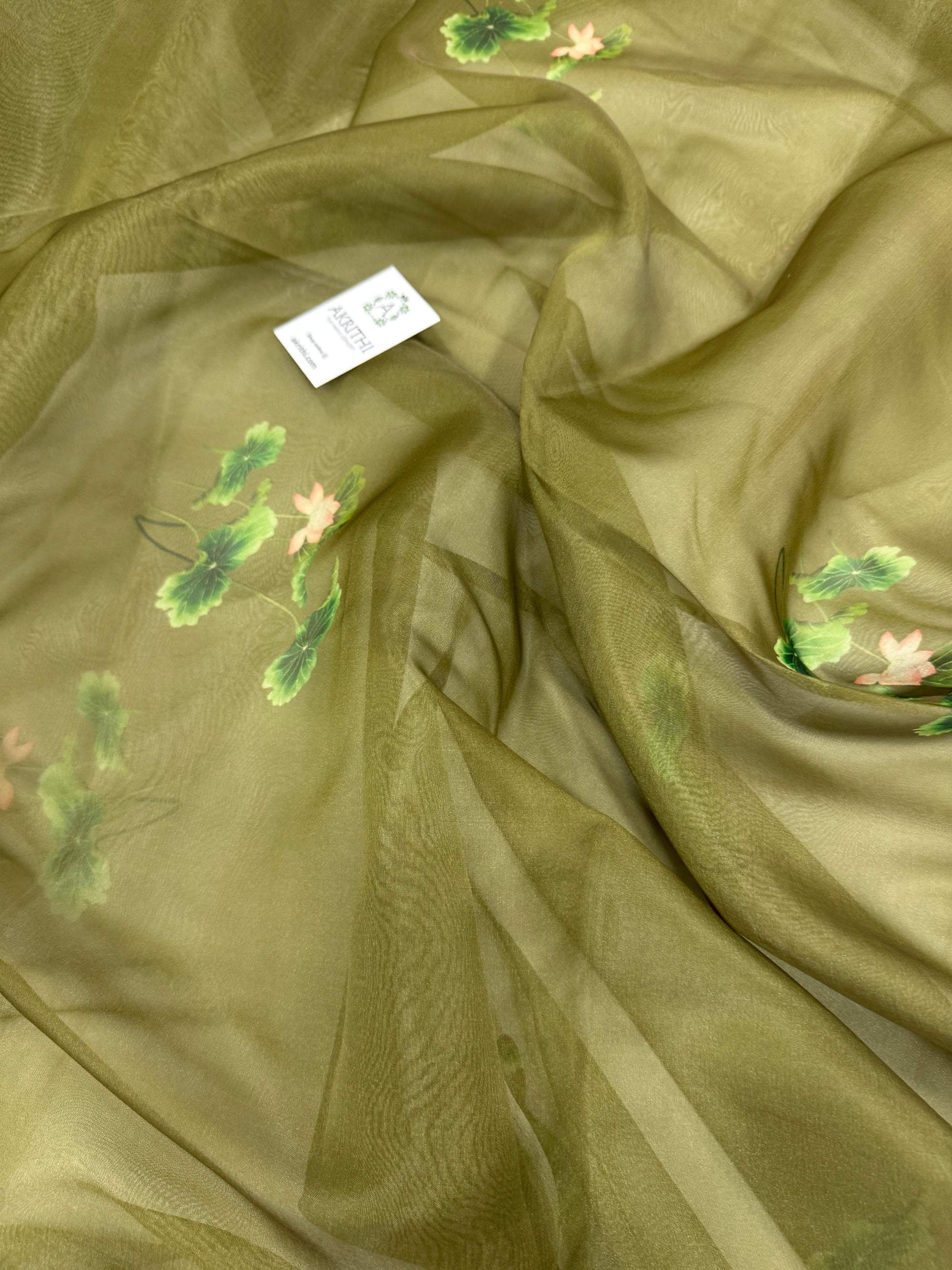 Digital floral Printed organza fabric