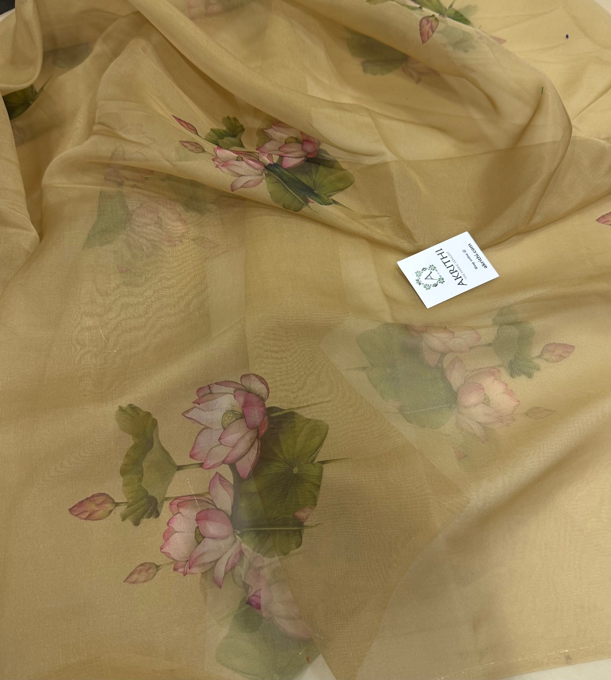 Digital floral Printed organza fabric