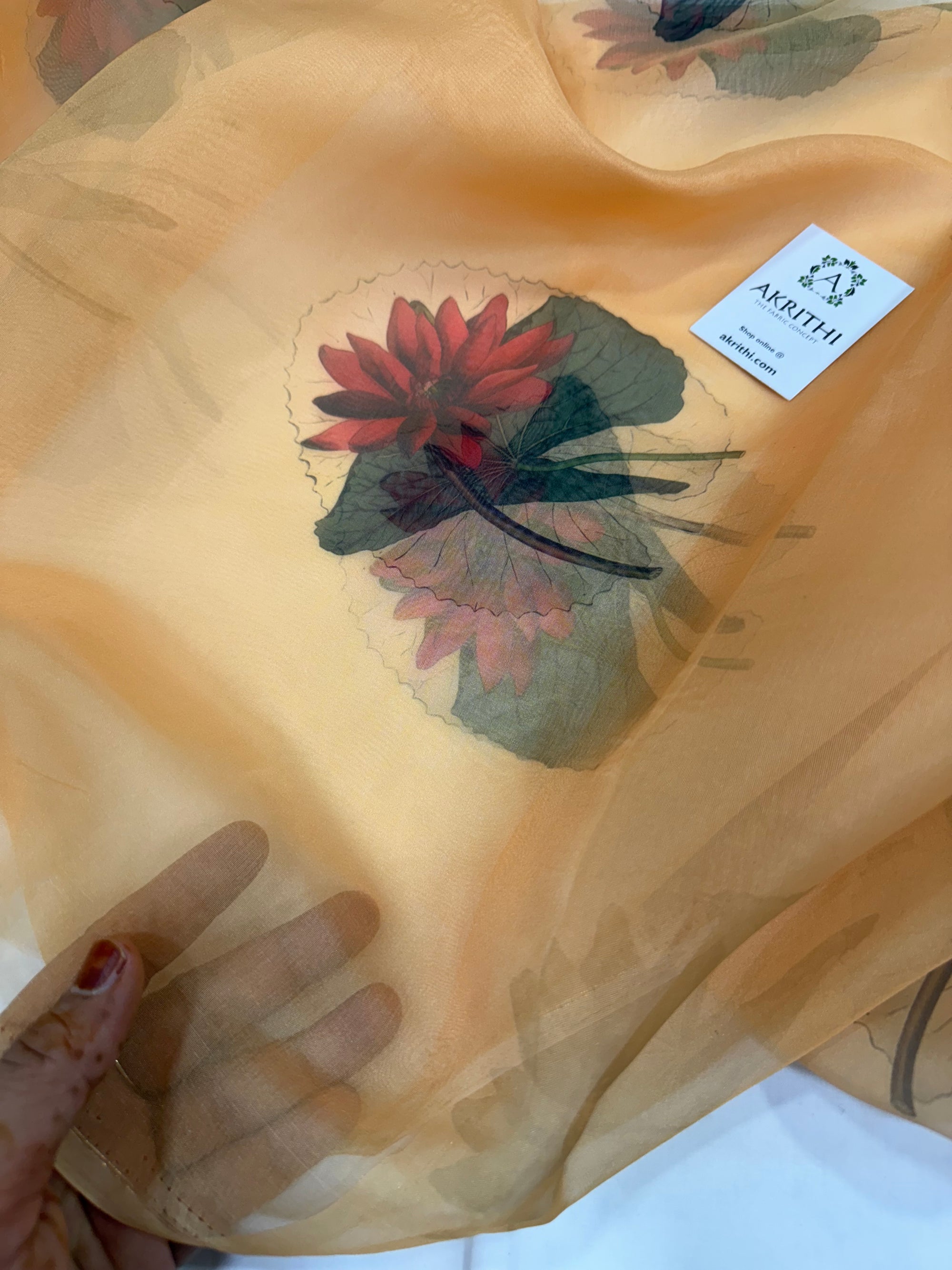 Digital floral Printed organza fabric