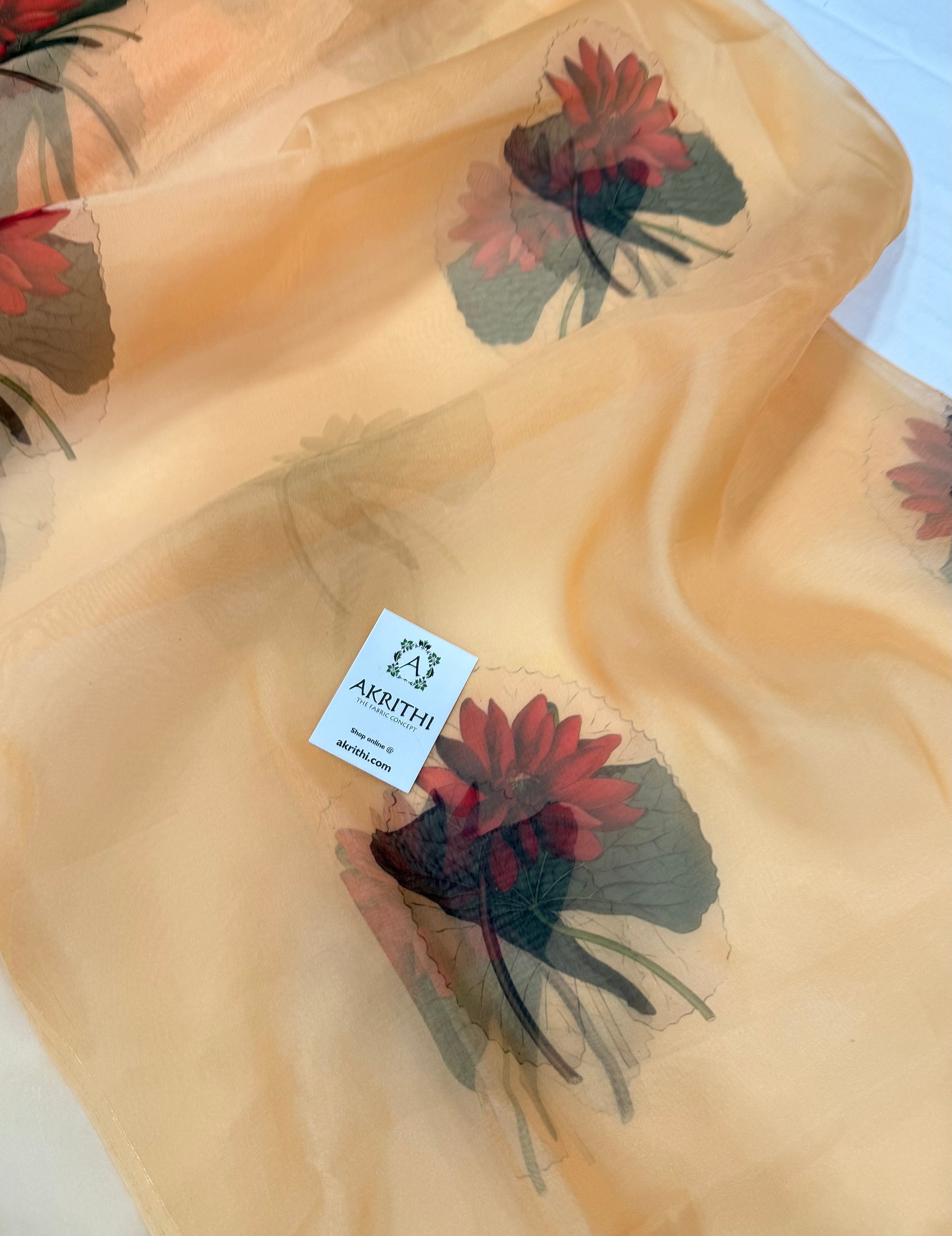 Digital floral Printed organza fabric