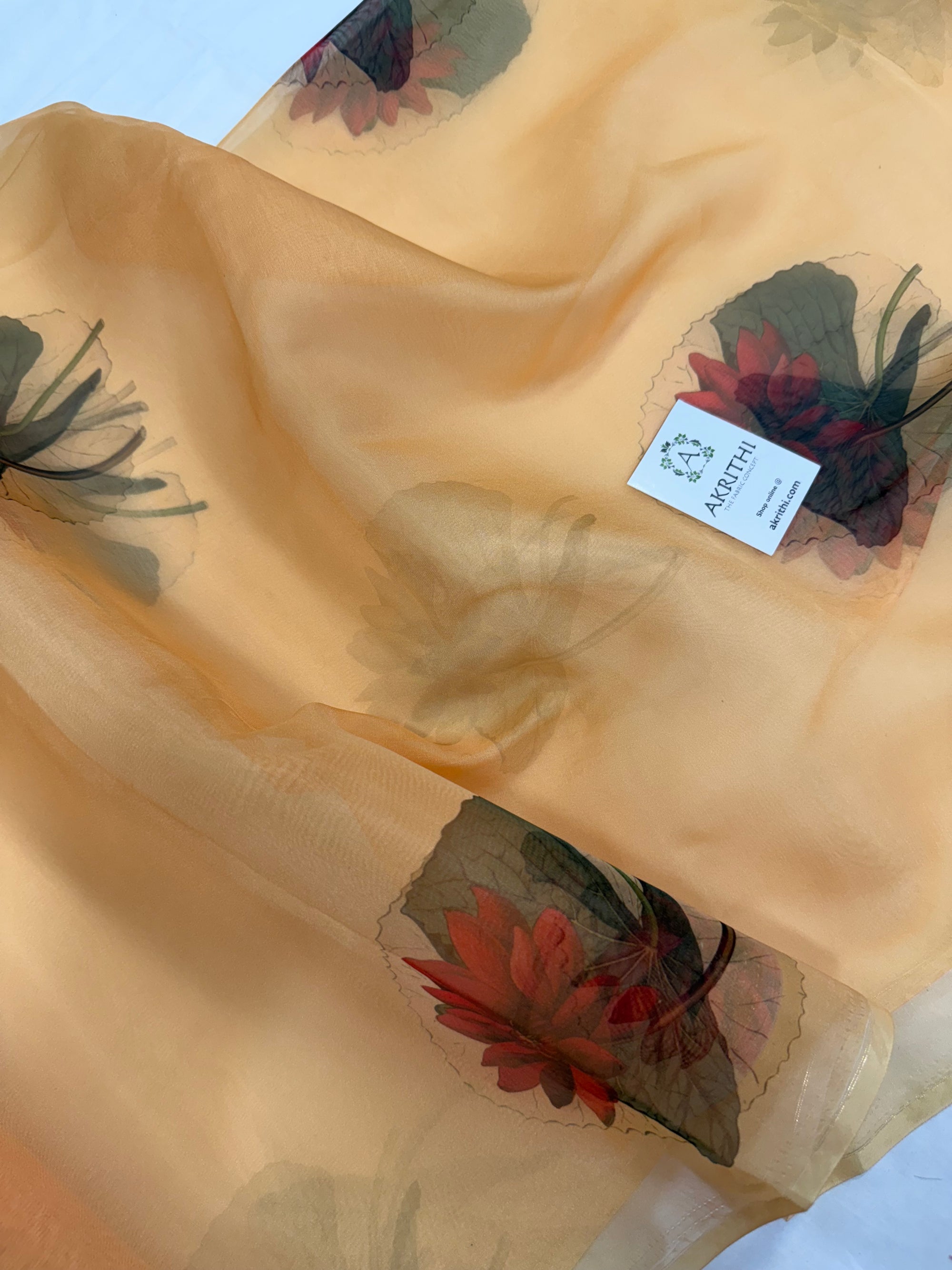 Digital floral Printed organza fabric