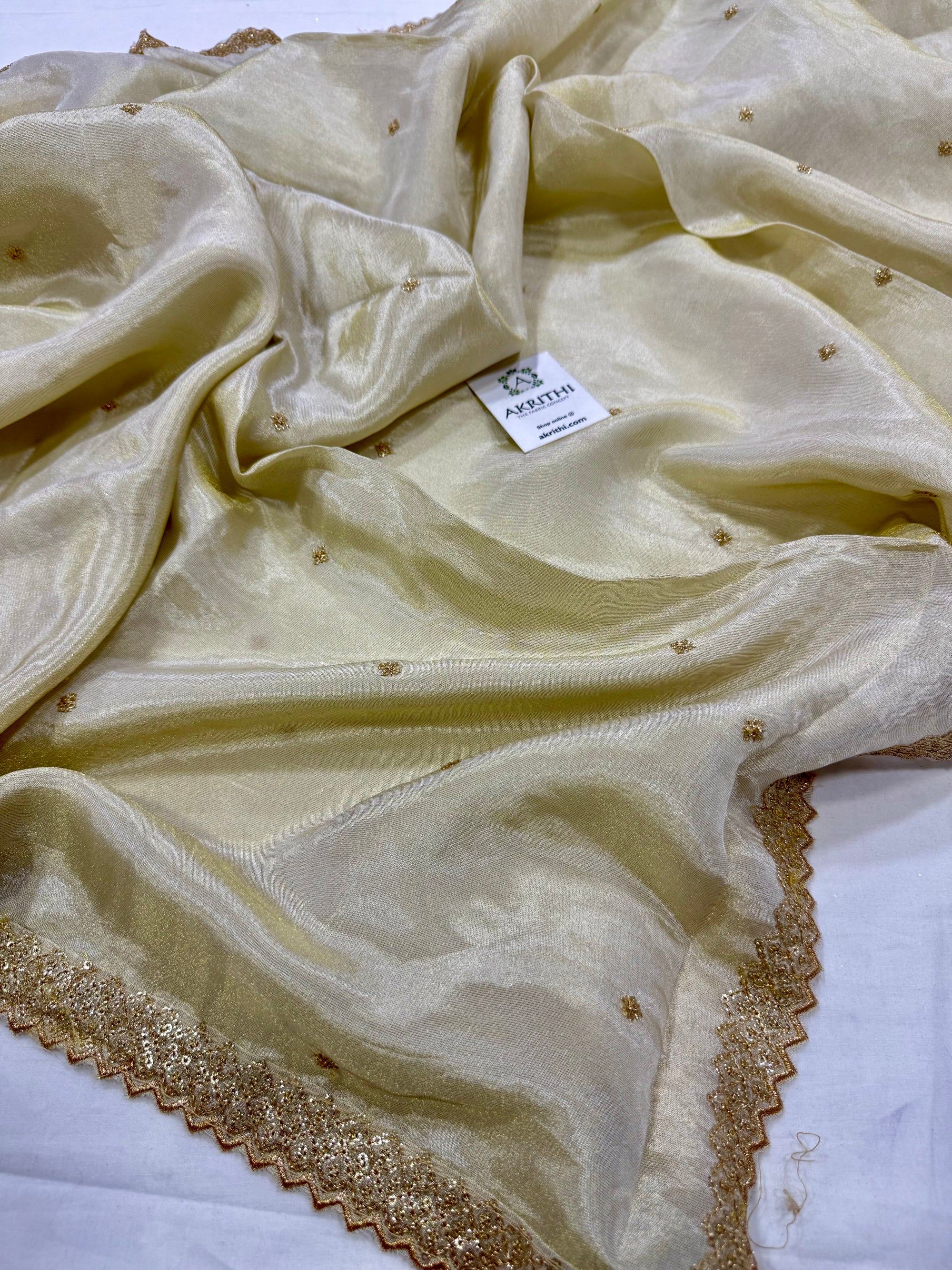 Dyeable embroidered tissue dupatta