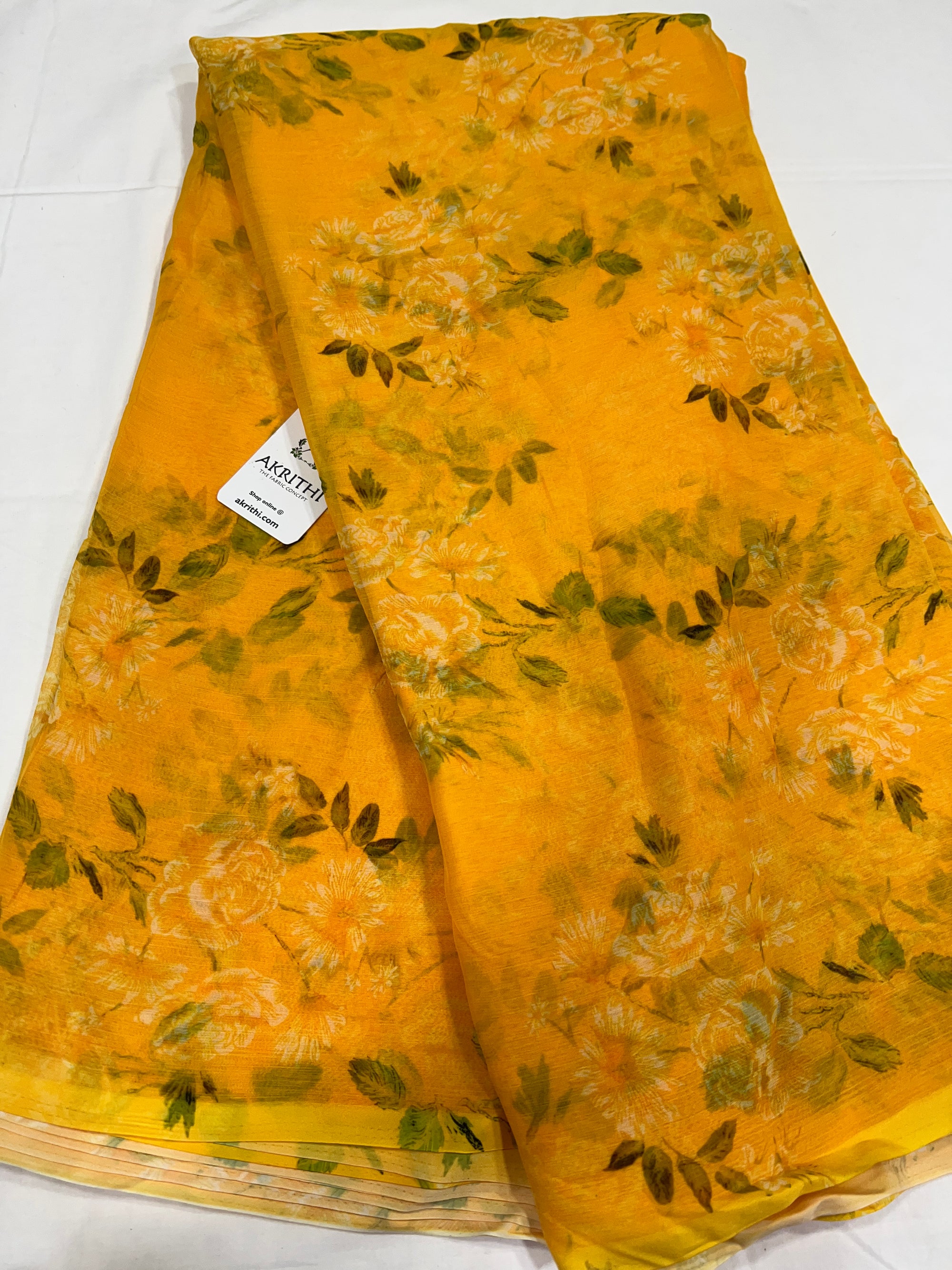 Digital floral printed chiffon fabric