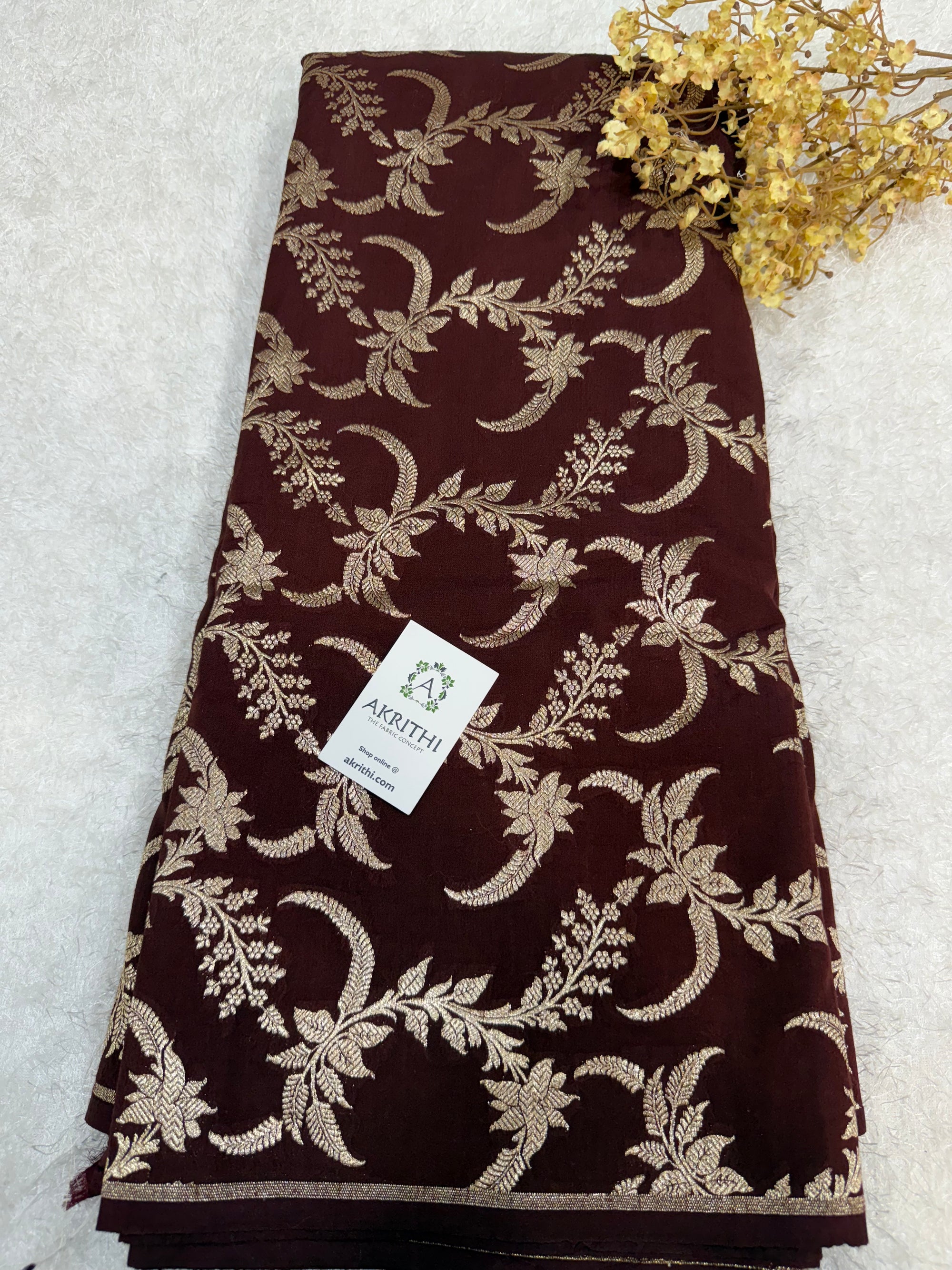 Pure Banarasi raw silk brocade fabric