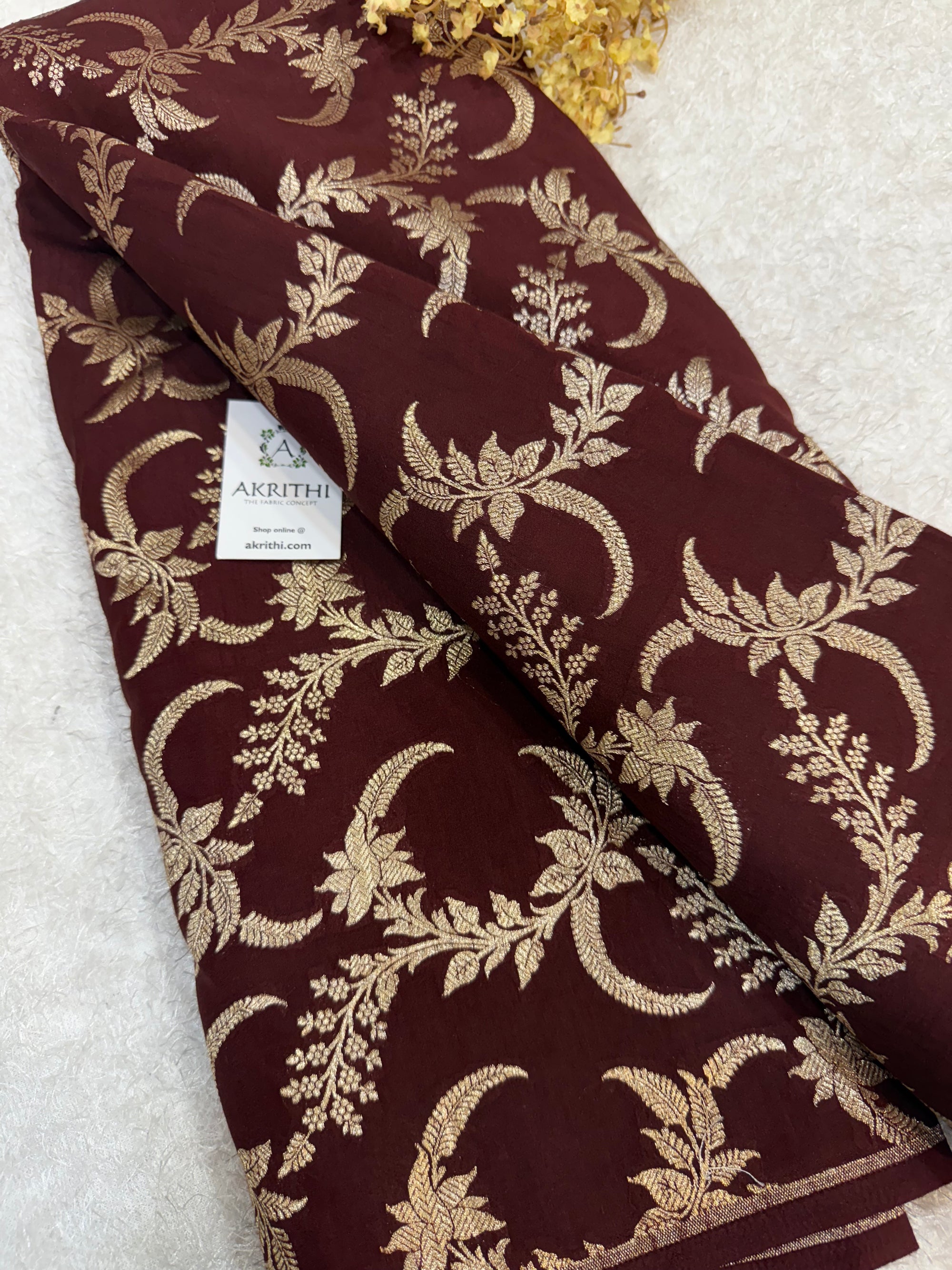 Pure Banarasi raw silk brocade fabric
