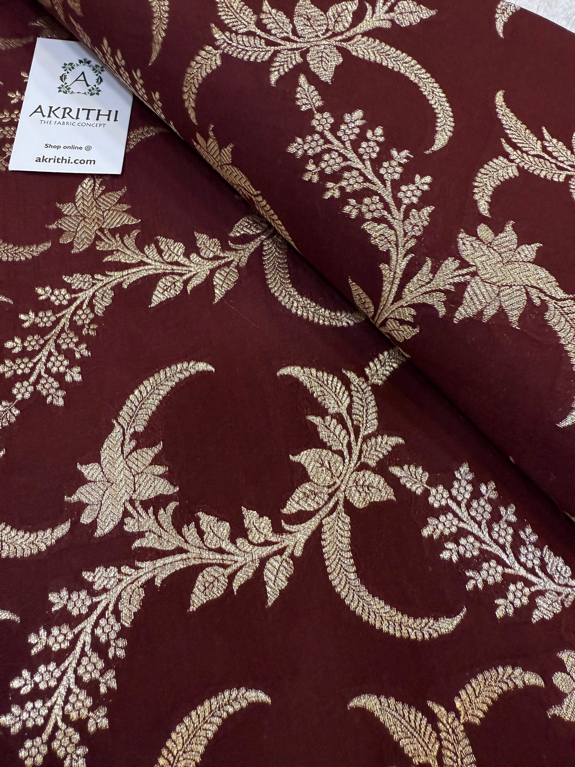 Pure Banarasi raw silk brocade fabric