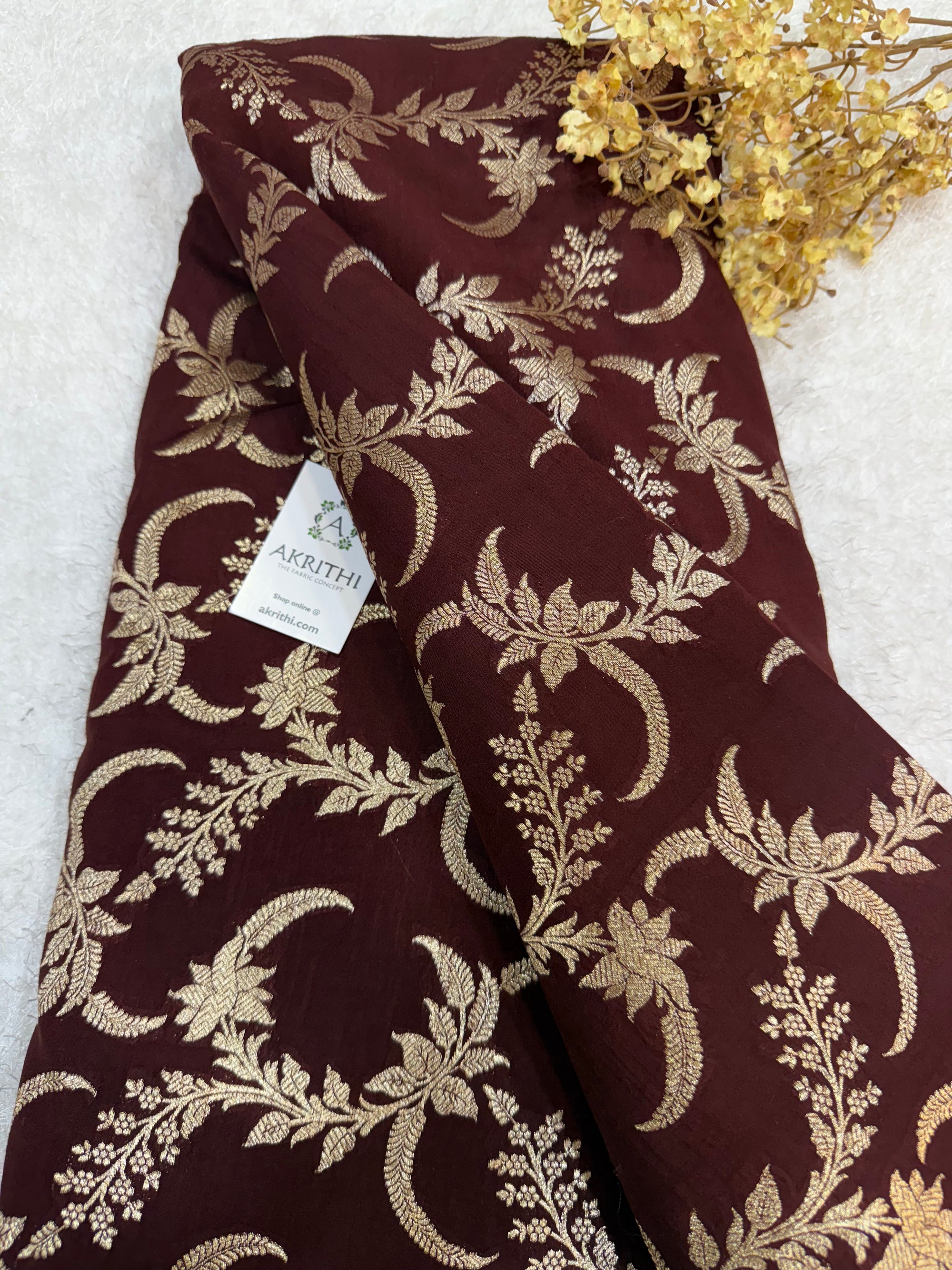 Pure Banarasi raw silk brocade fabric