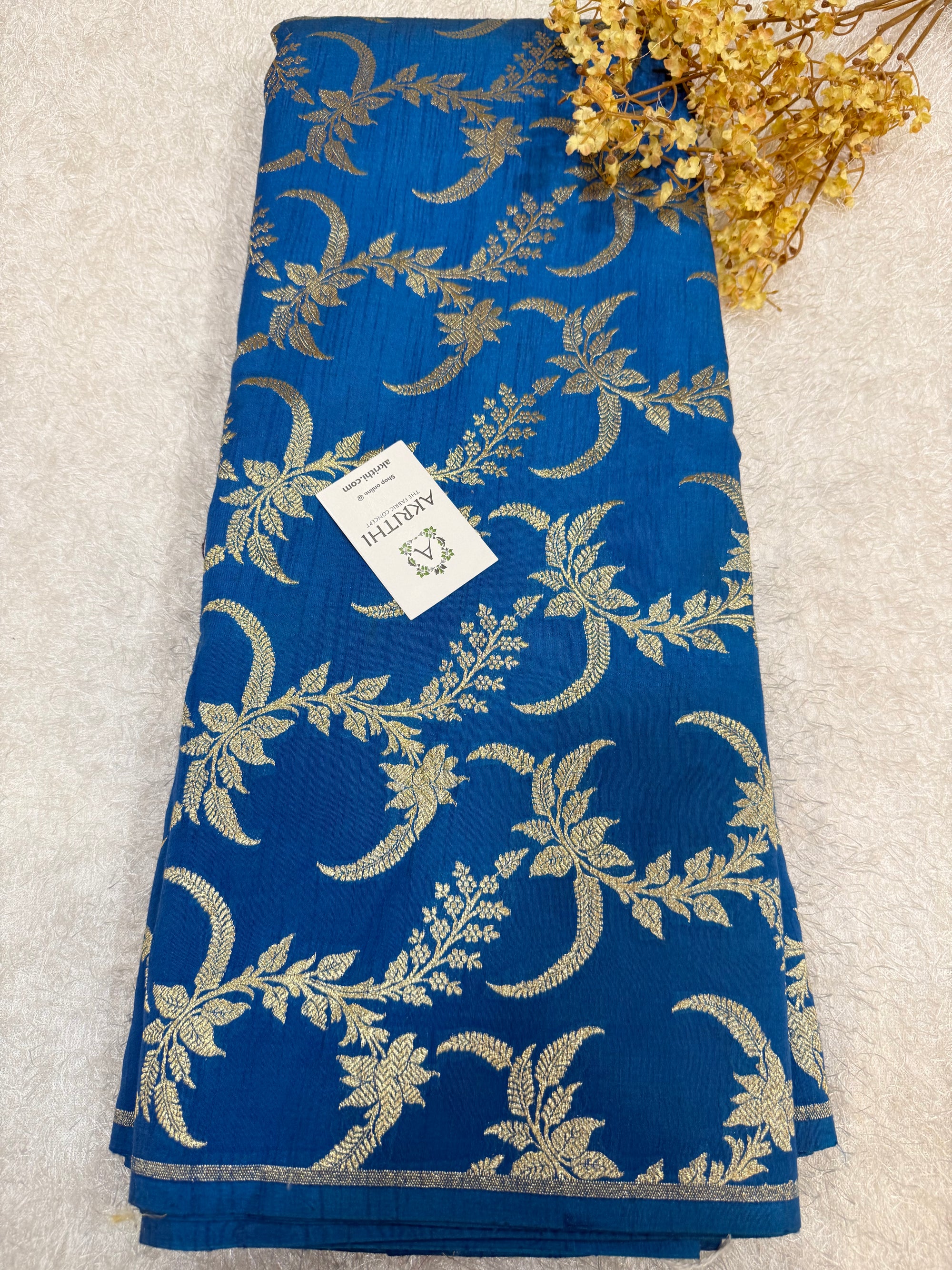 Pure Banarasi raw silk brocade fabric