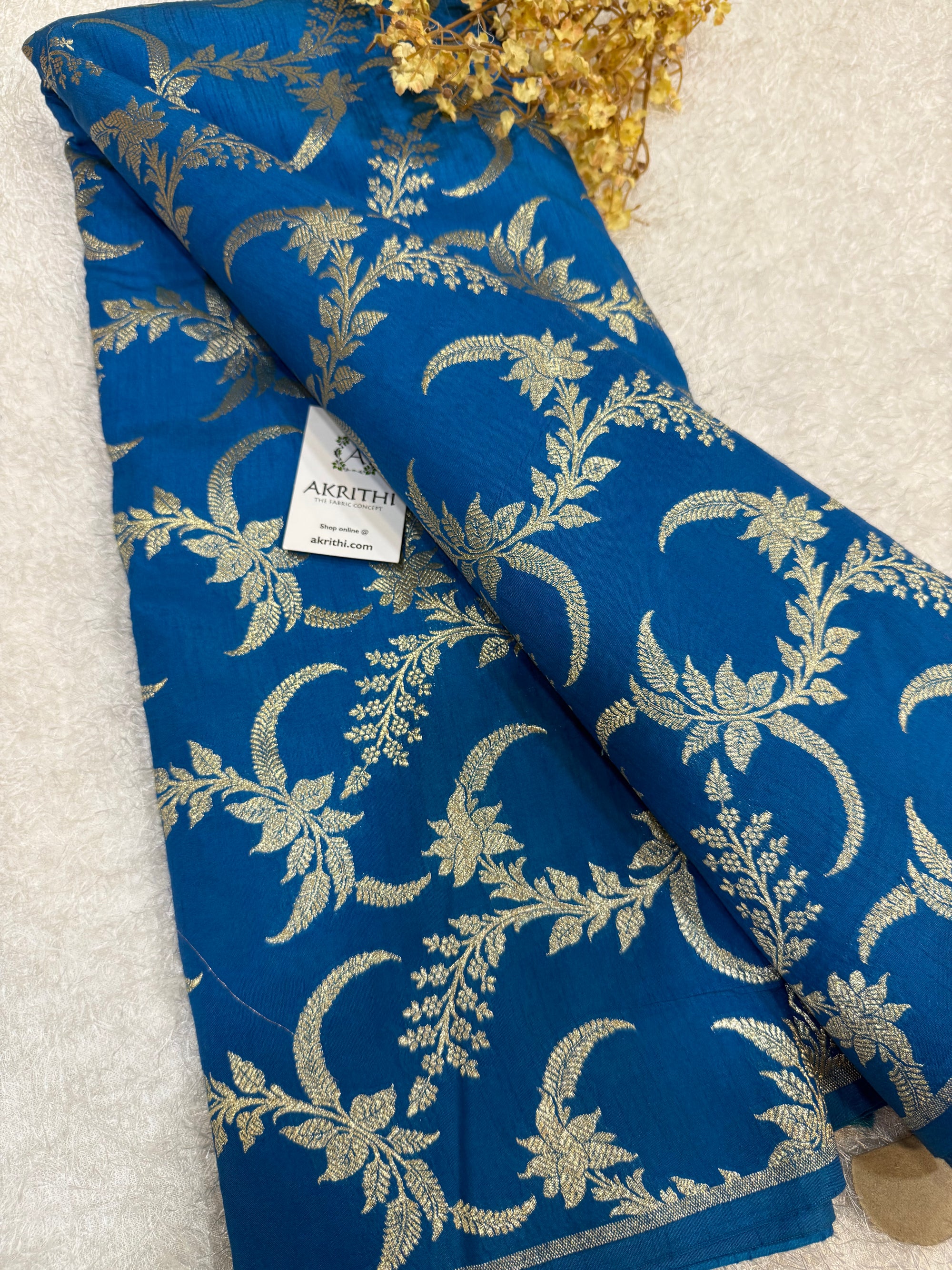 Pure Banarasi raw silk brocade fabric