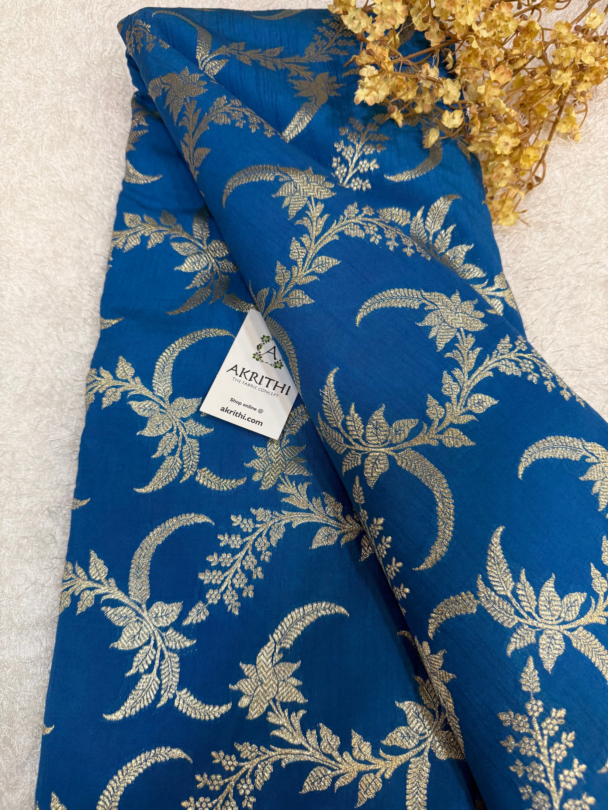 Pure Banarasi raw silk brocade fabric