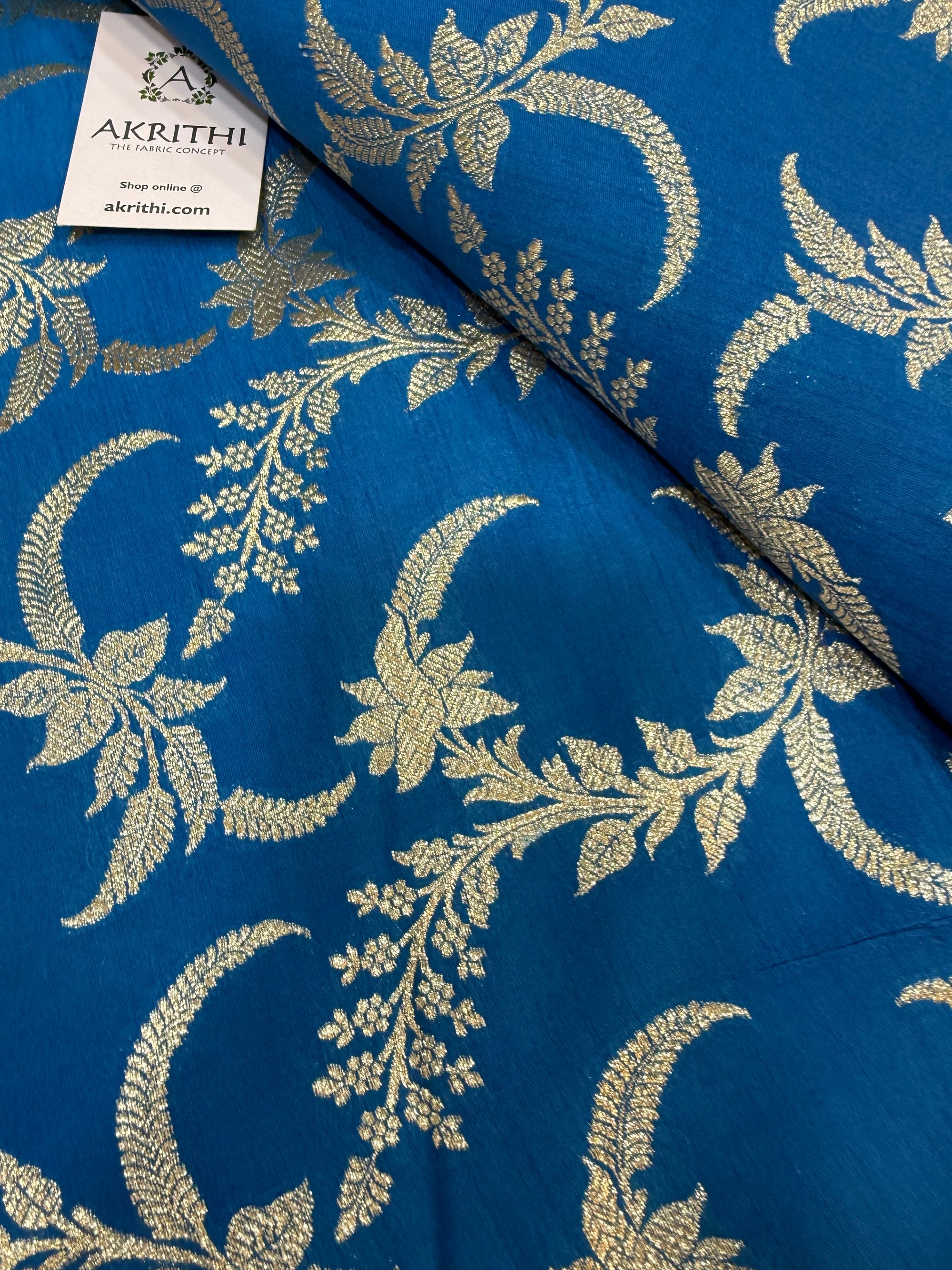 Pure Banarasi raw silk brocade fabric