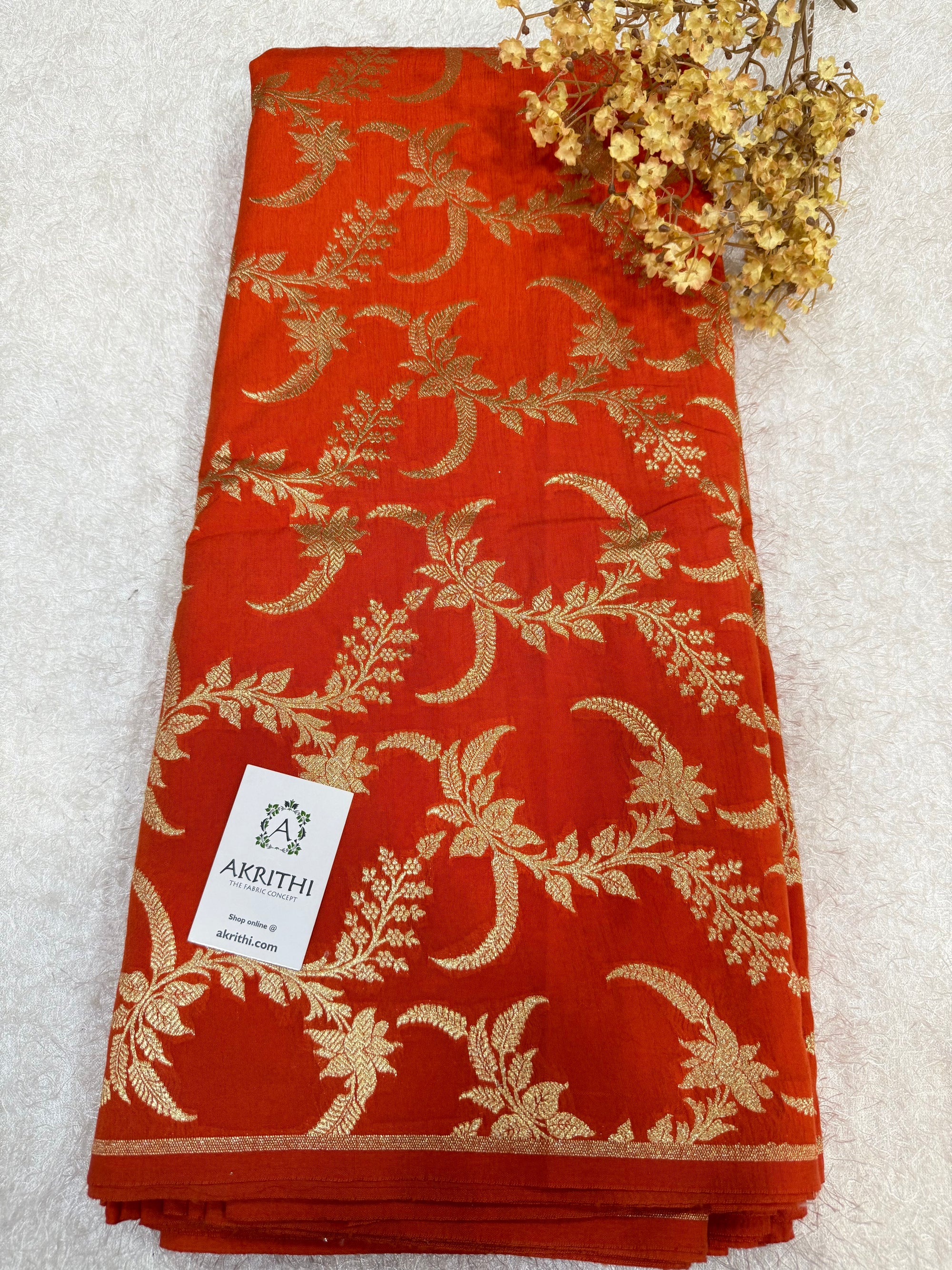 Pure Banarasi raw silk brocade fabric