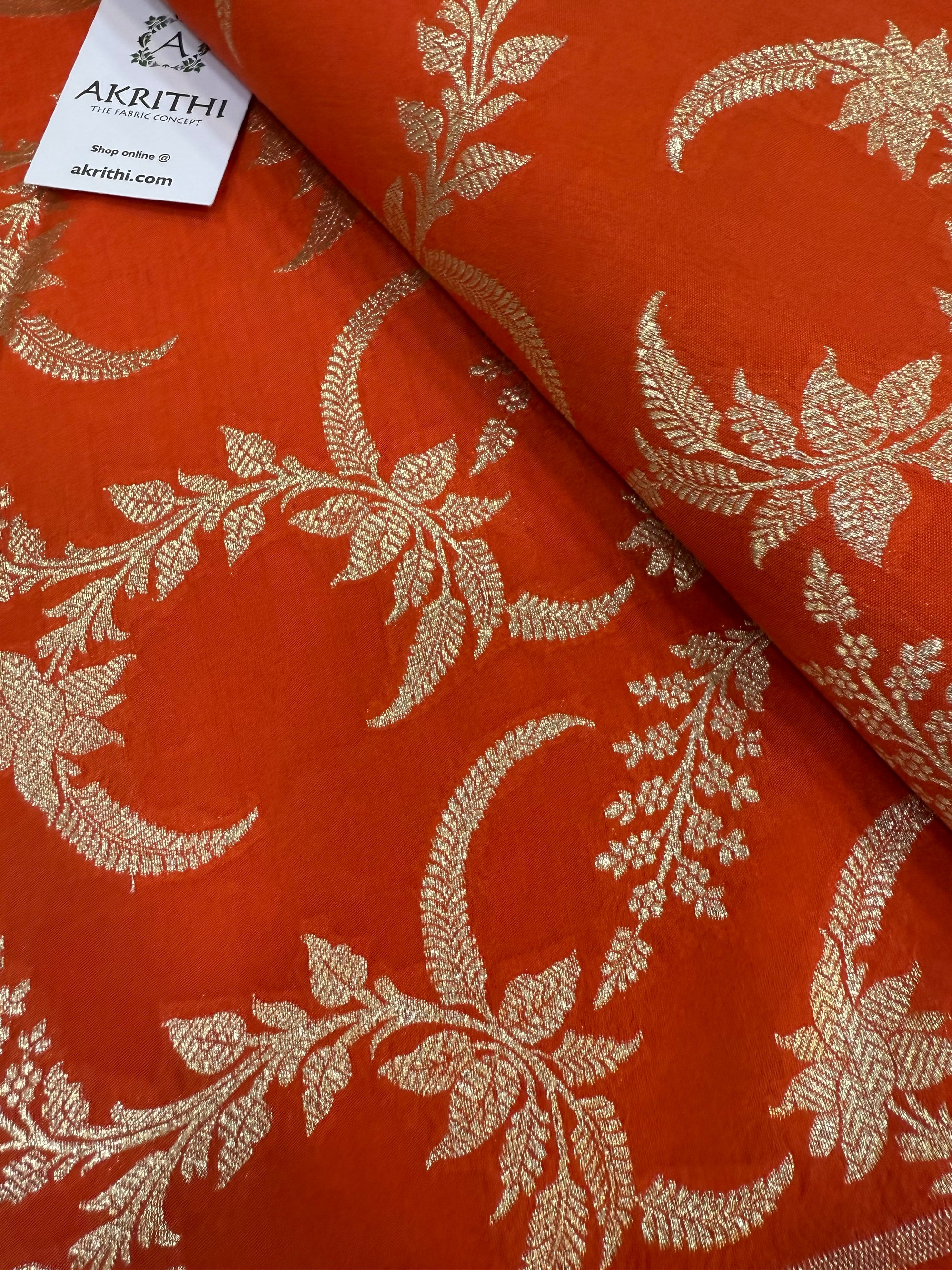 Pure Banarasi raw silk brocade fabric