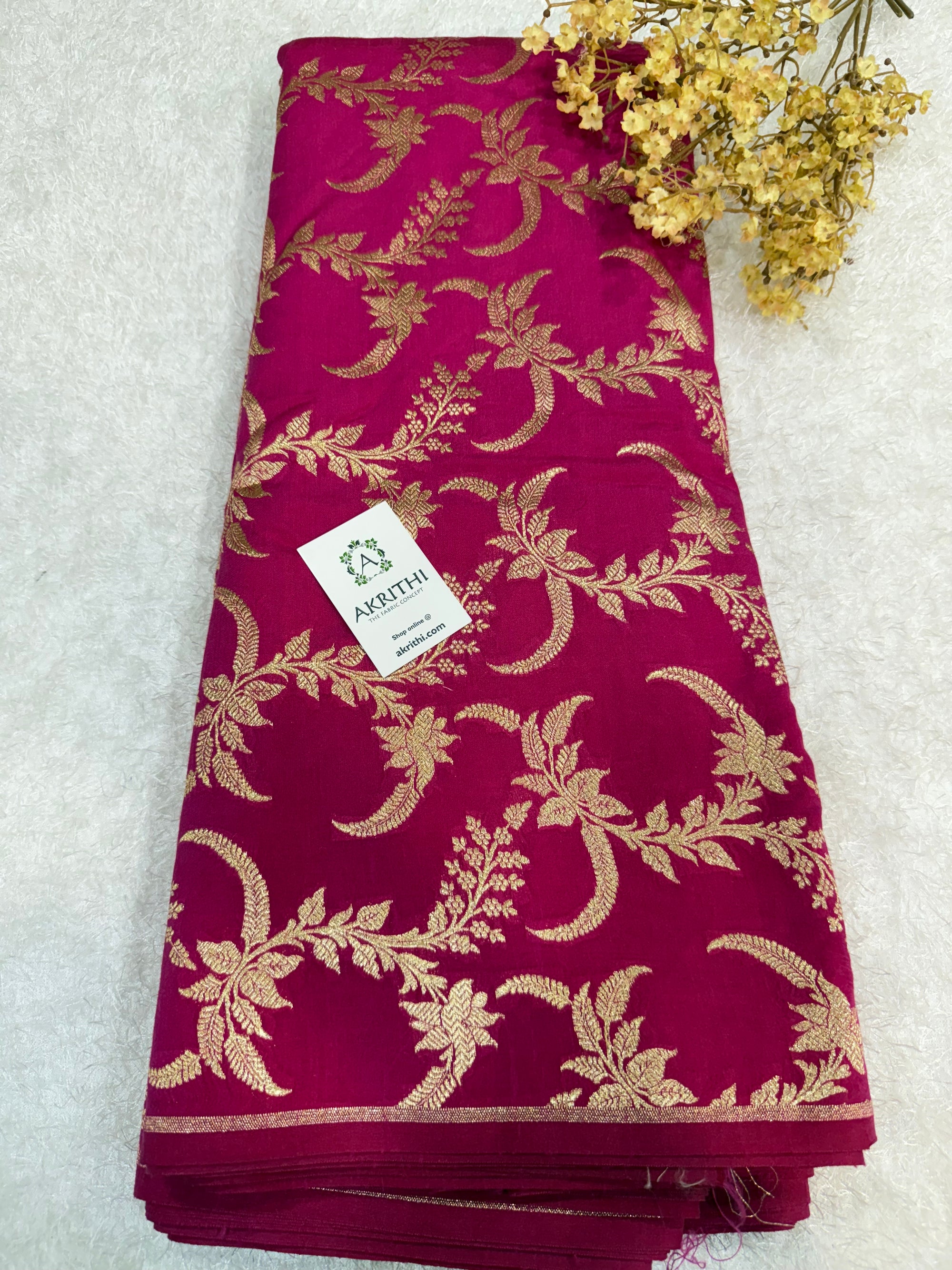 Pure Banarasi raw silk brocade fabric