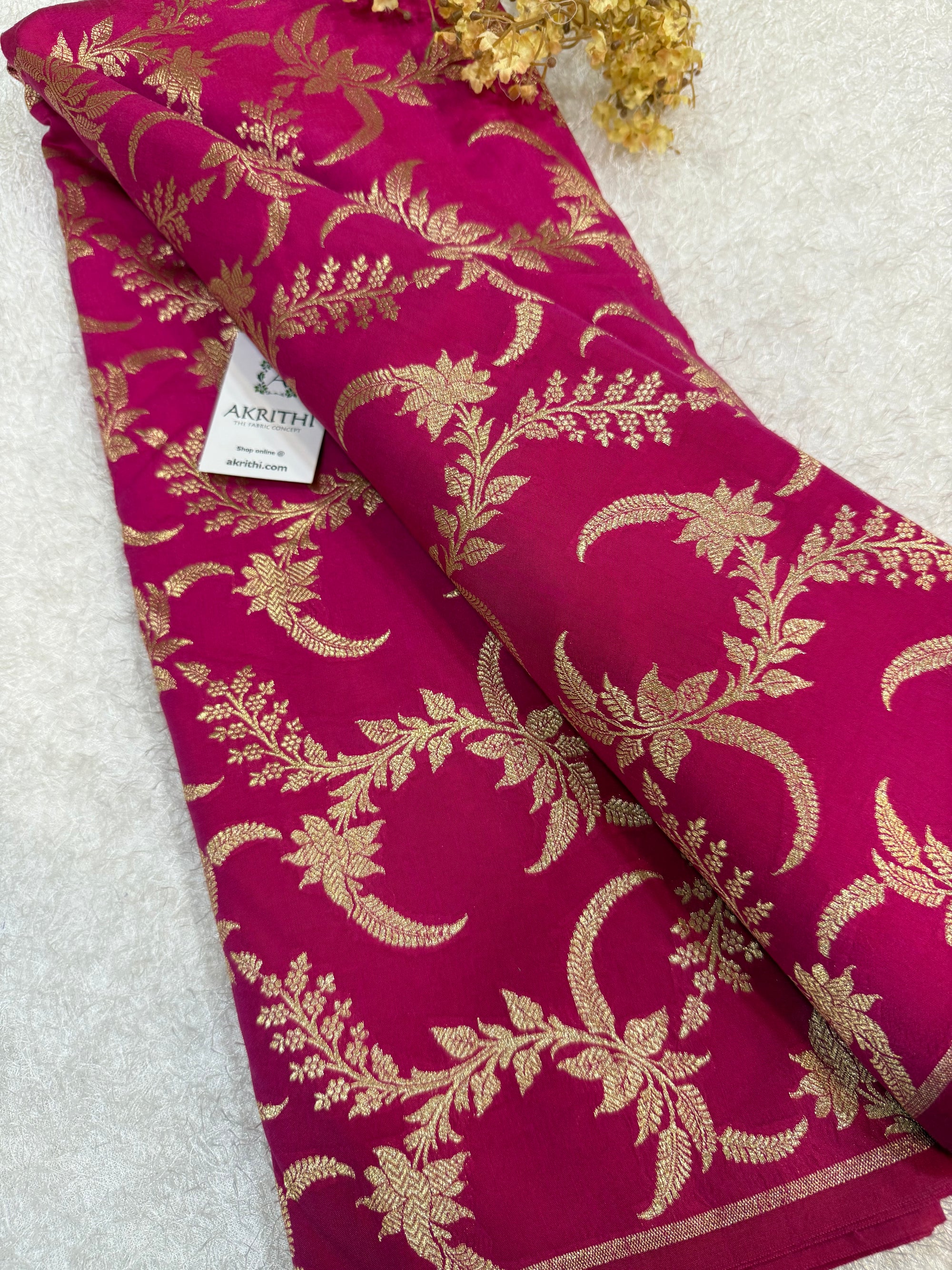 Pure Banarasi raw silk brocade fabric