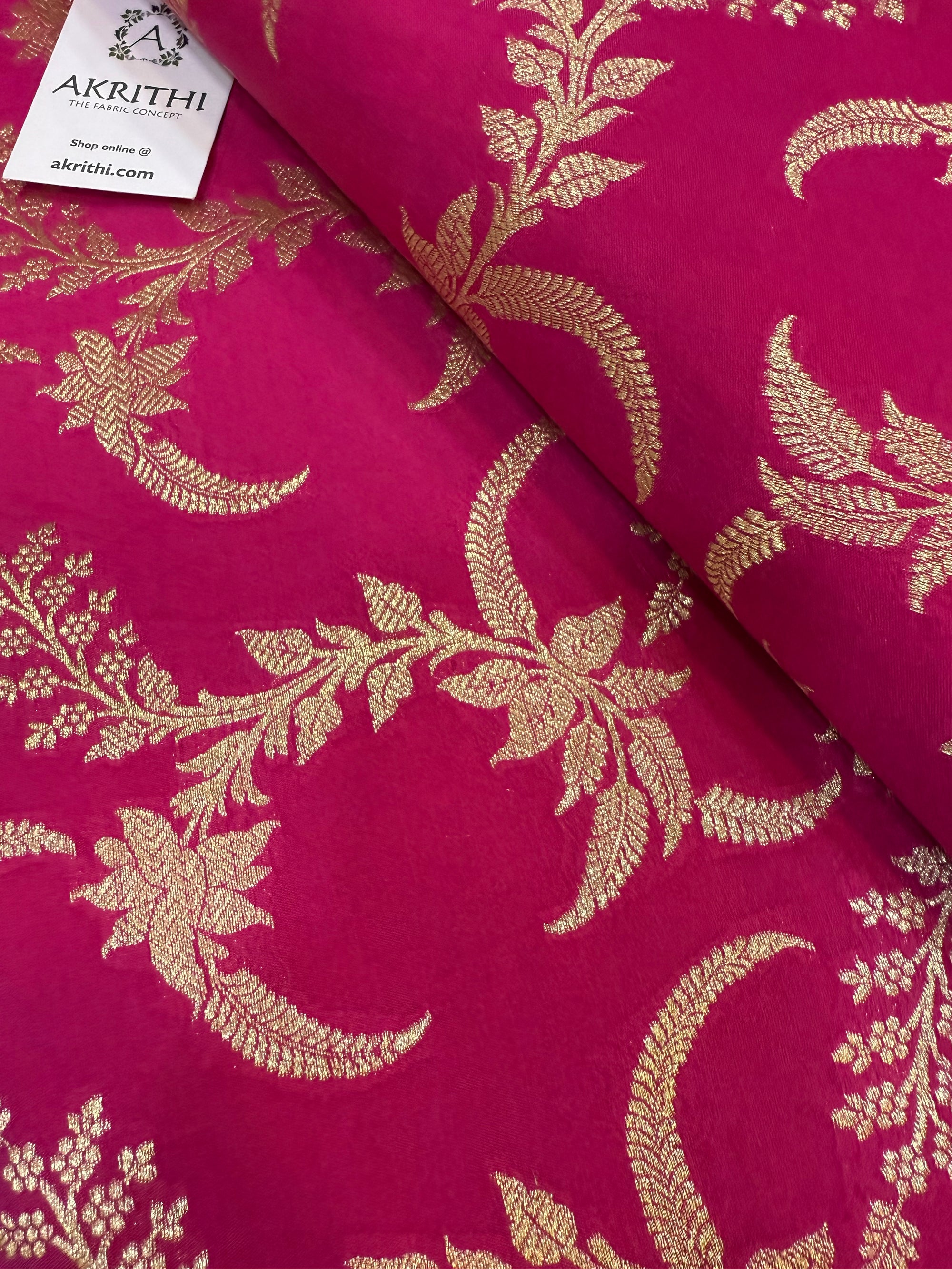 Pure Banarasi raw silk brocade fabric