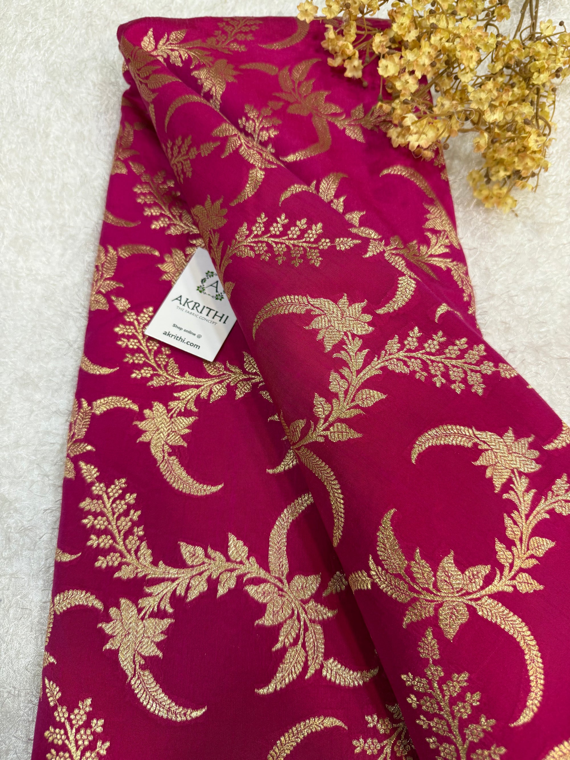 Pure Banarasi raw silk brocade fabric