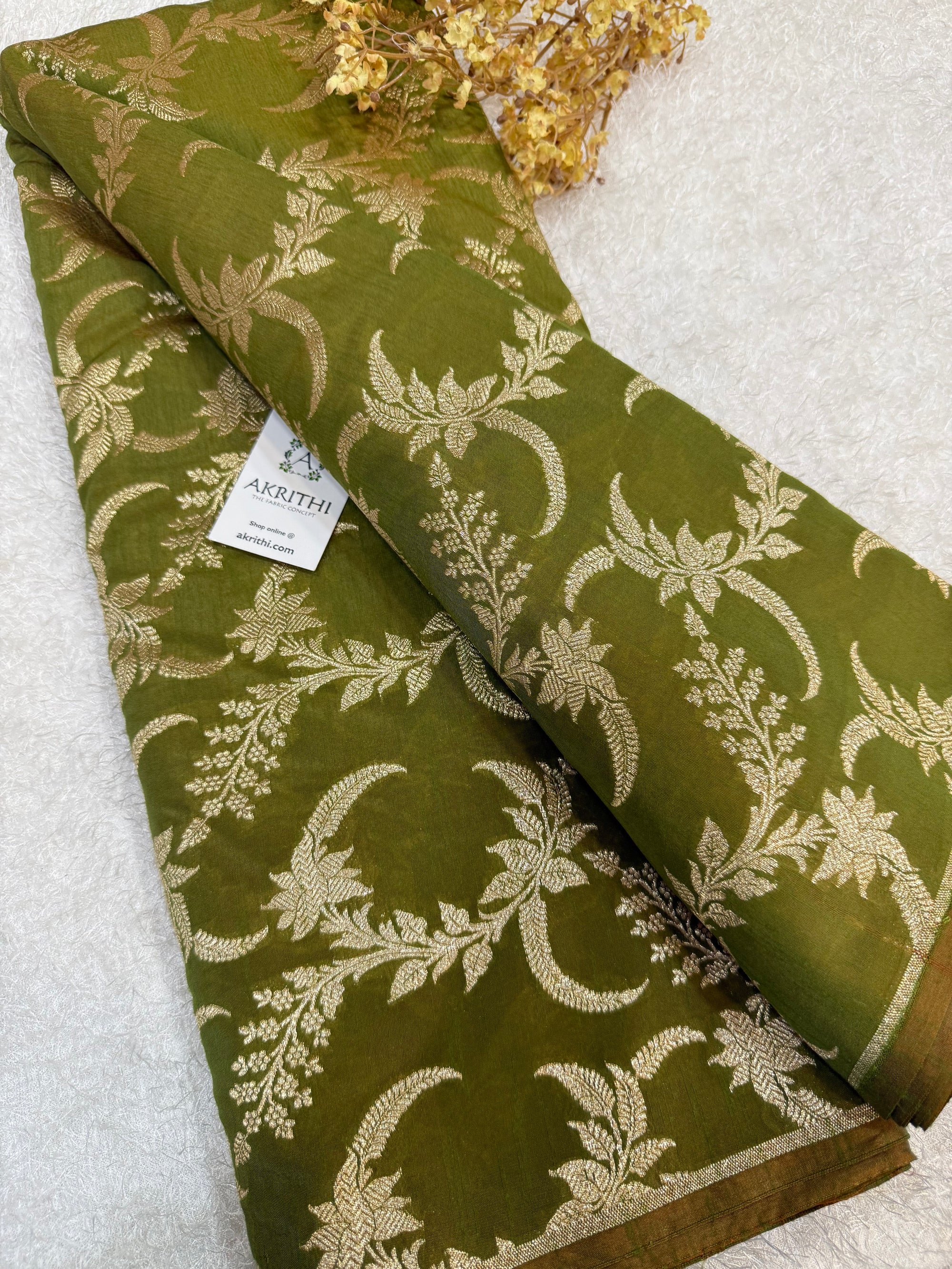 Pure Banarasi raw silk brocade fabric