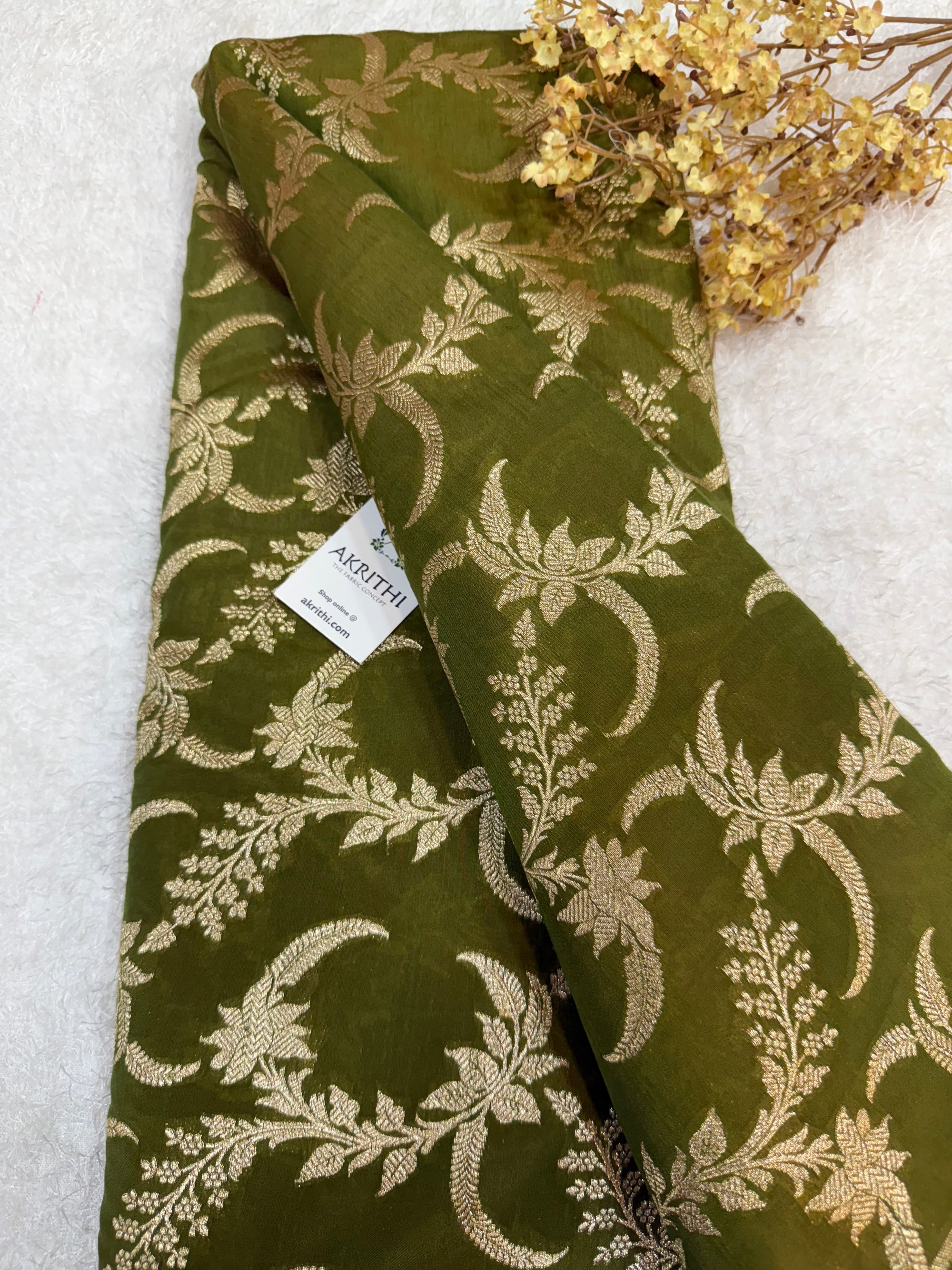 Pure Banarasi raw silk brocade fabric