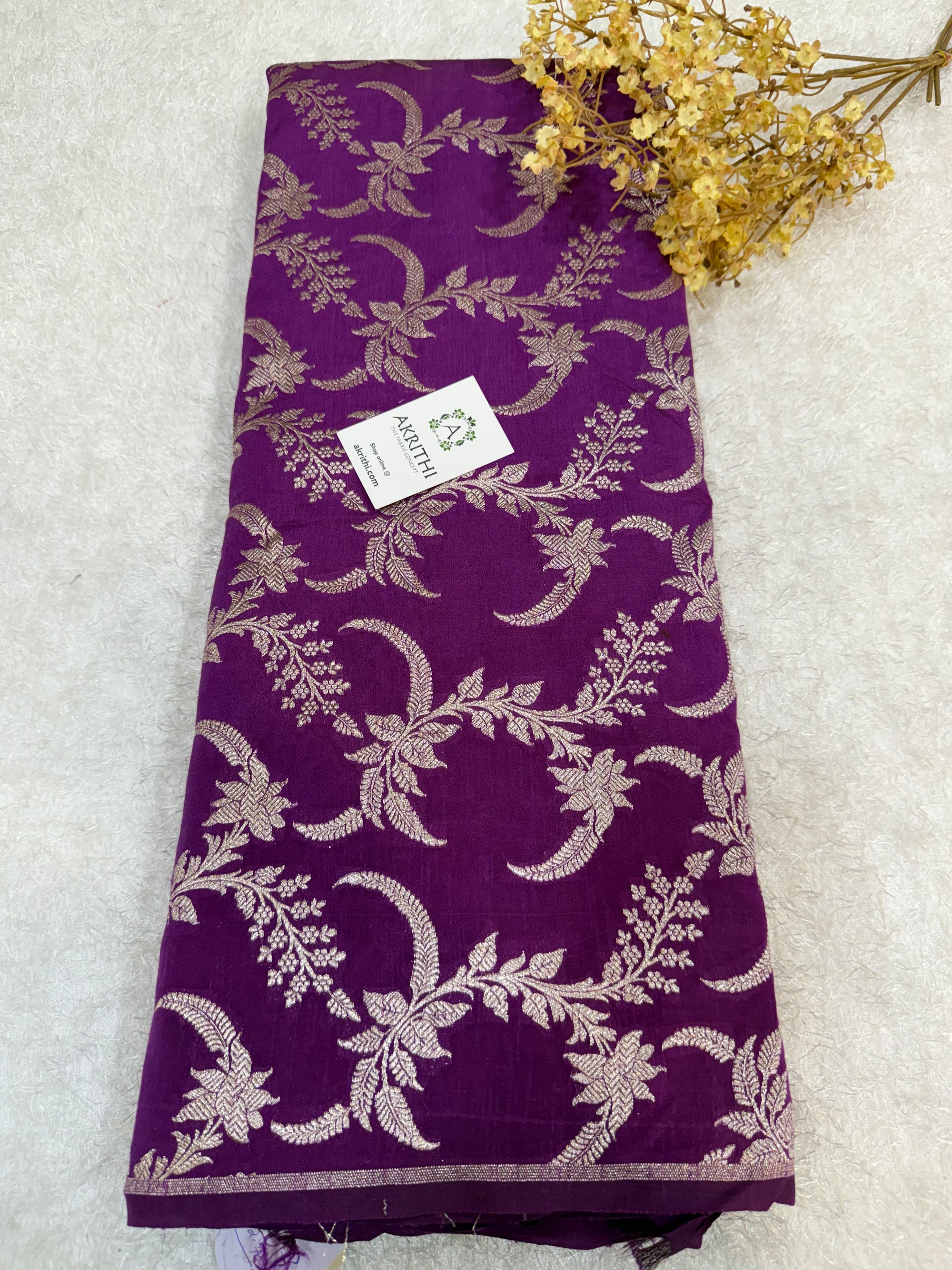 Pure Banarasi raw silk brocade fabric