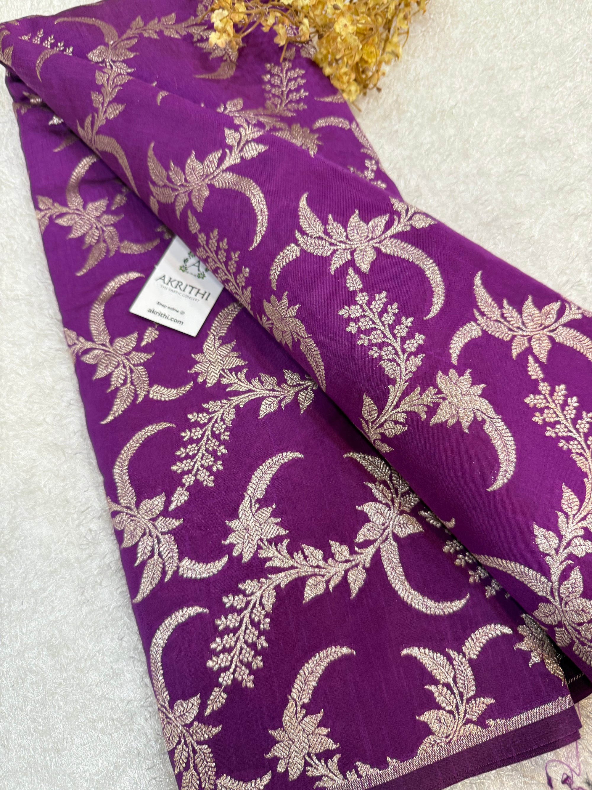 Pure Banarasi raw silk brocade fabric