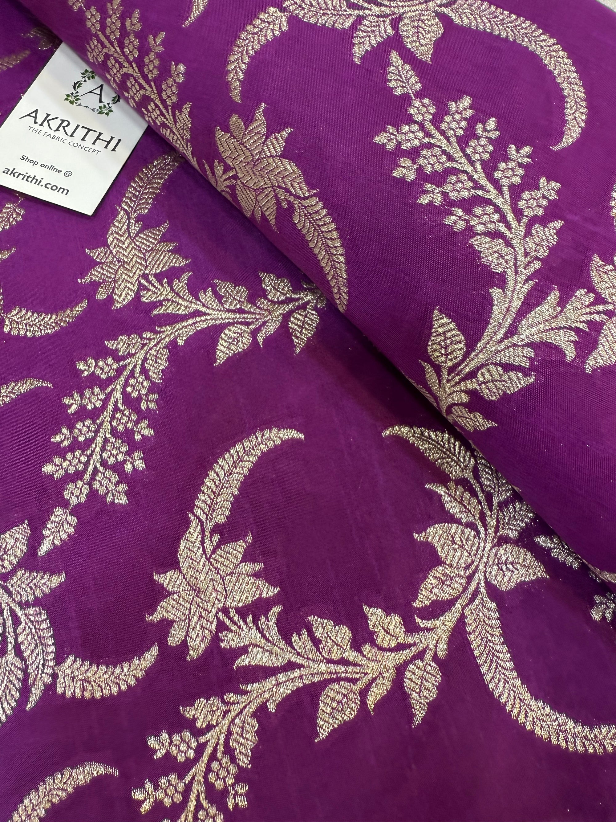 Pure Banarasi raw silk brocade fabric
