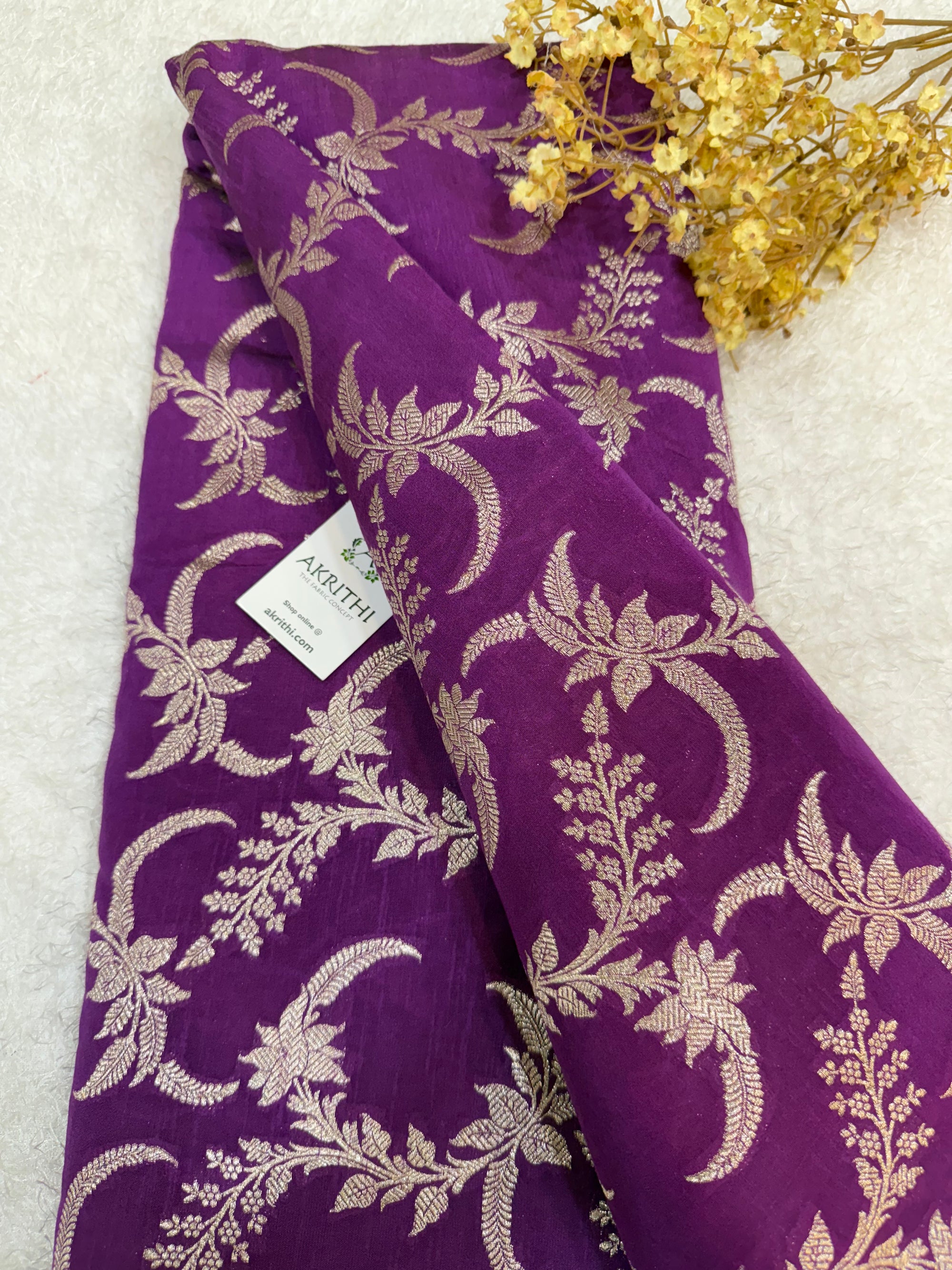 Pure Banarasi raw silk brocade fabric