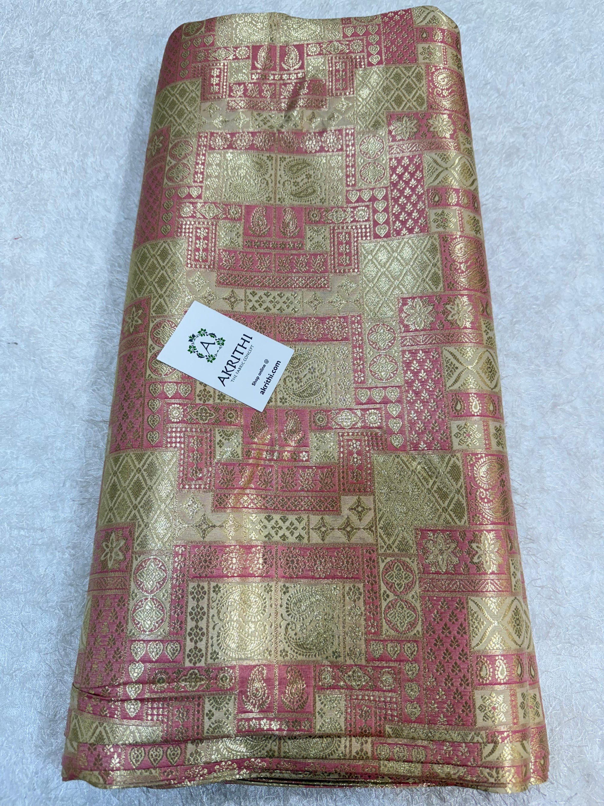 Multicoloured Pure Banarasi brocade fabric