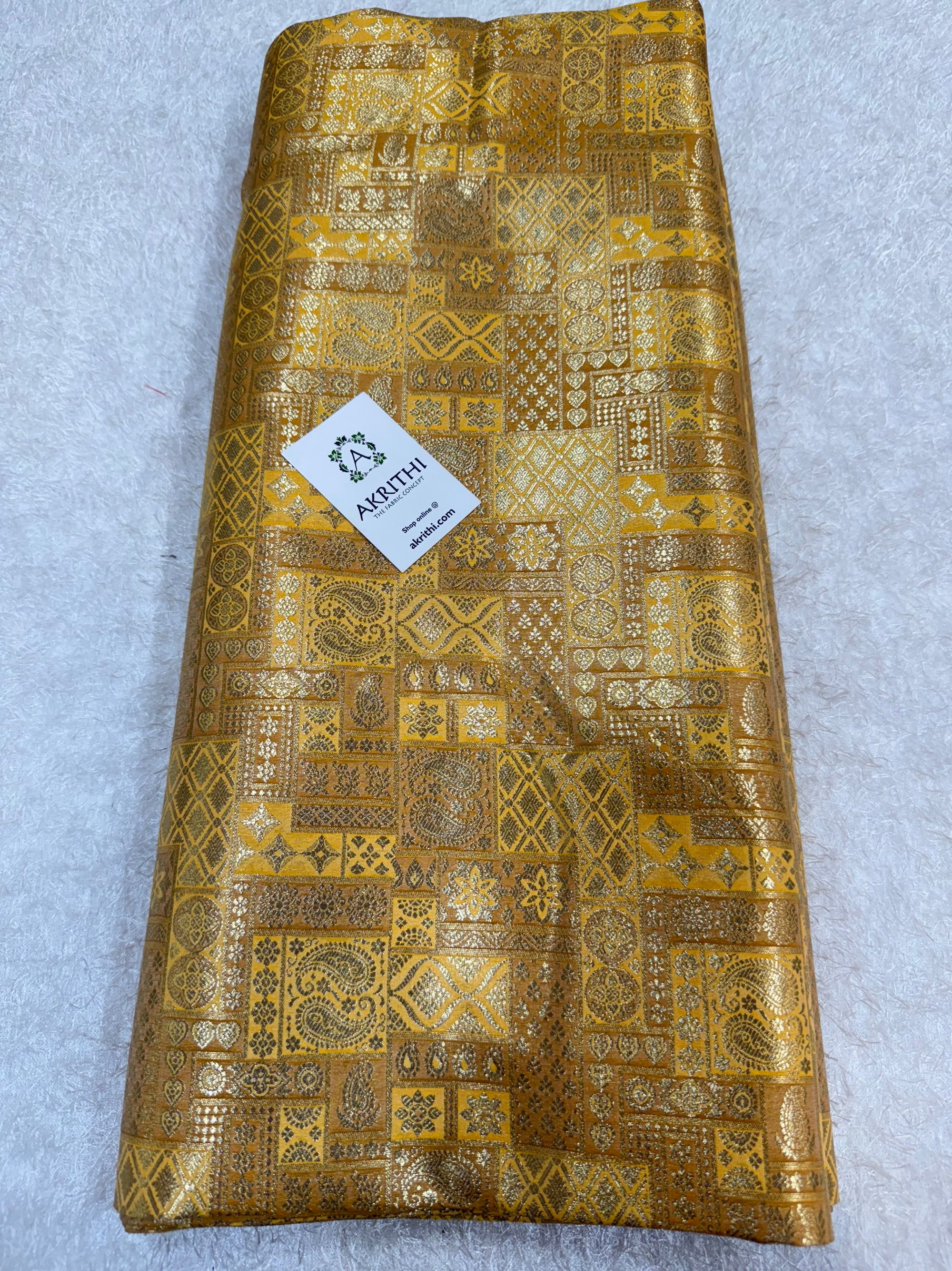 Multicoloured Pure Banarasi brocade fabric