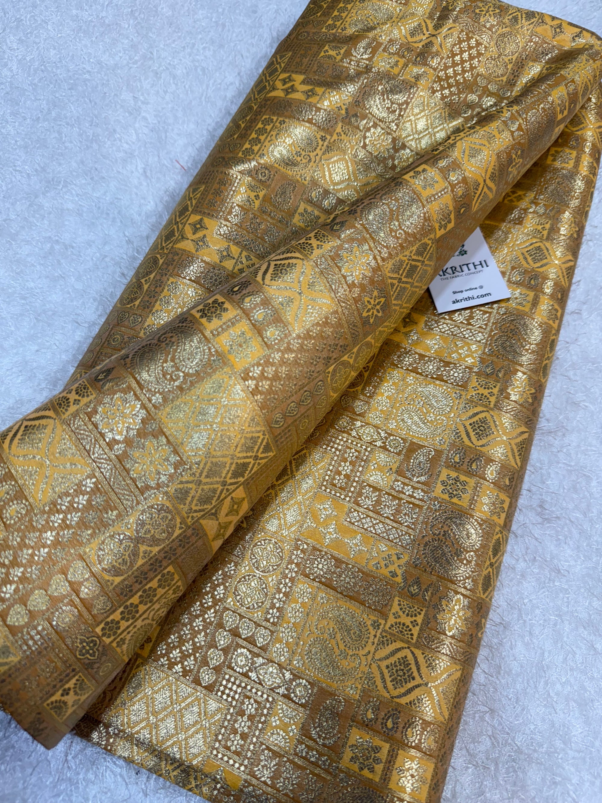 Multicoloured Pure Banarasi brocade fabric