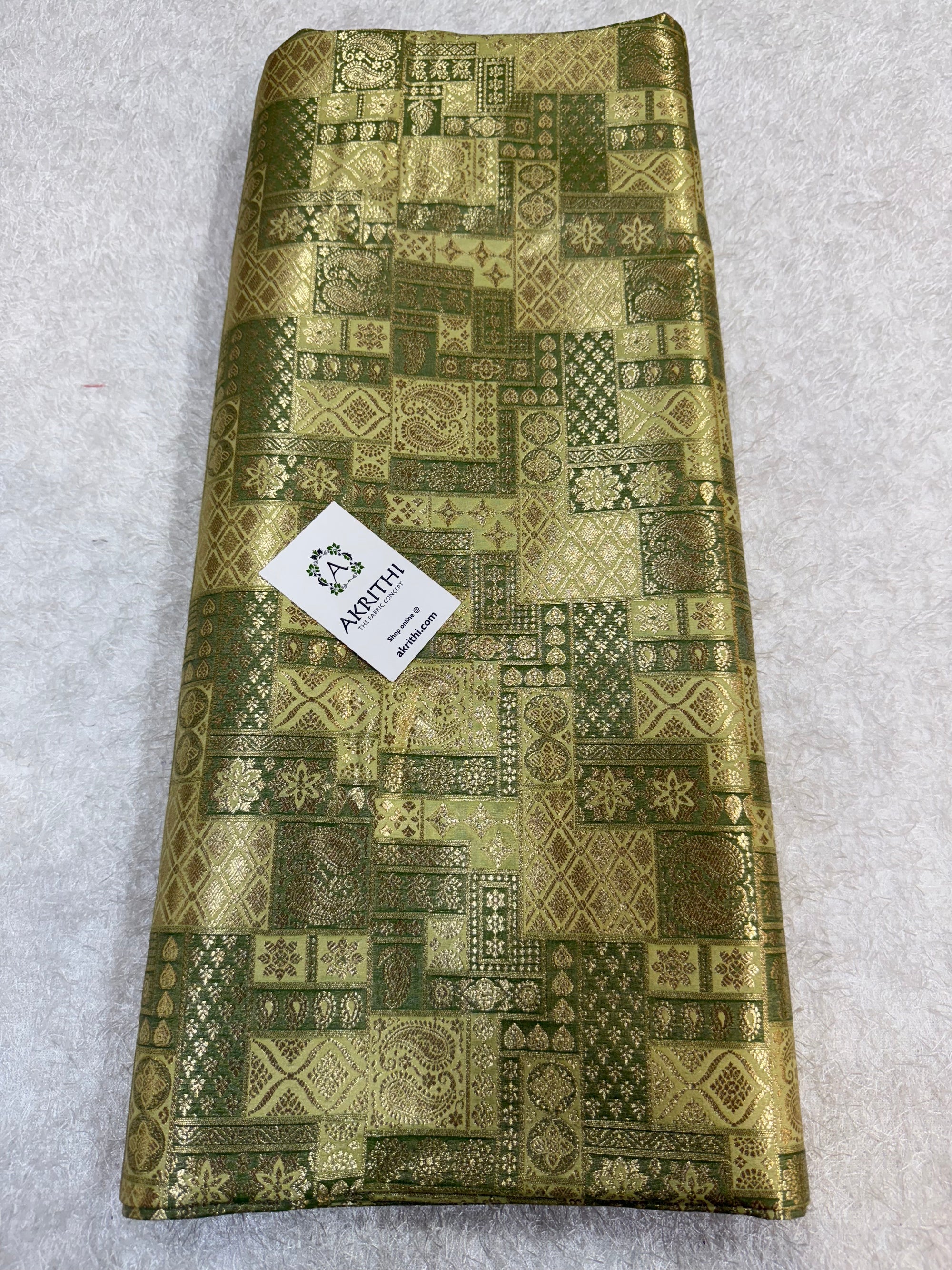 Multicoloured Pure Banarasi brocade fabric