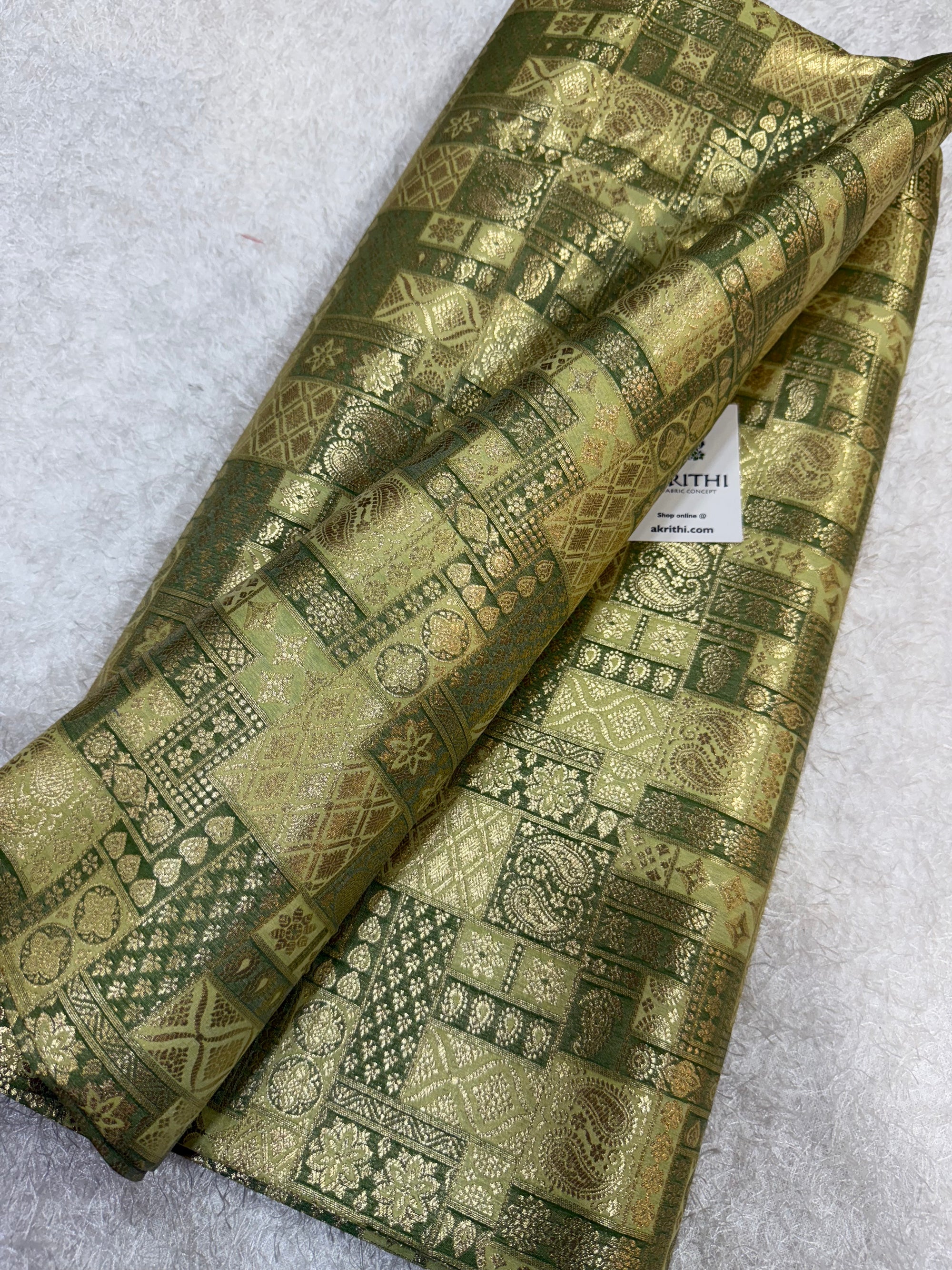 Multicoloured Pure Banarasi brocade fabric
