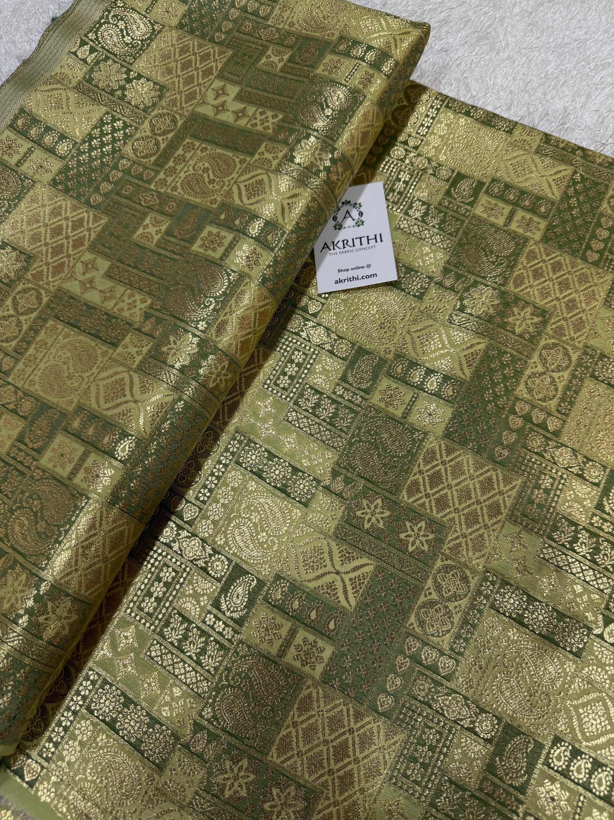 Multicoloured Pure Banarasi brocade fabric
