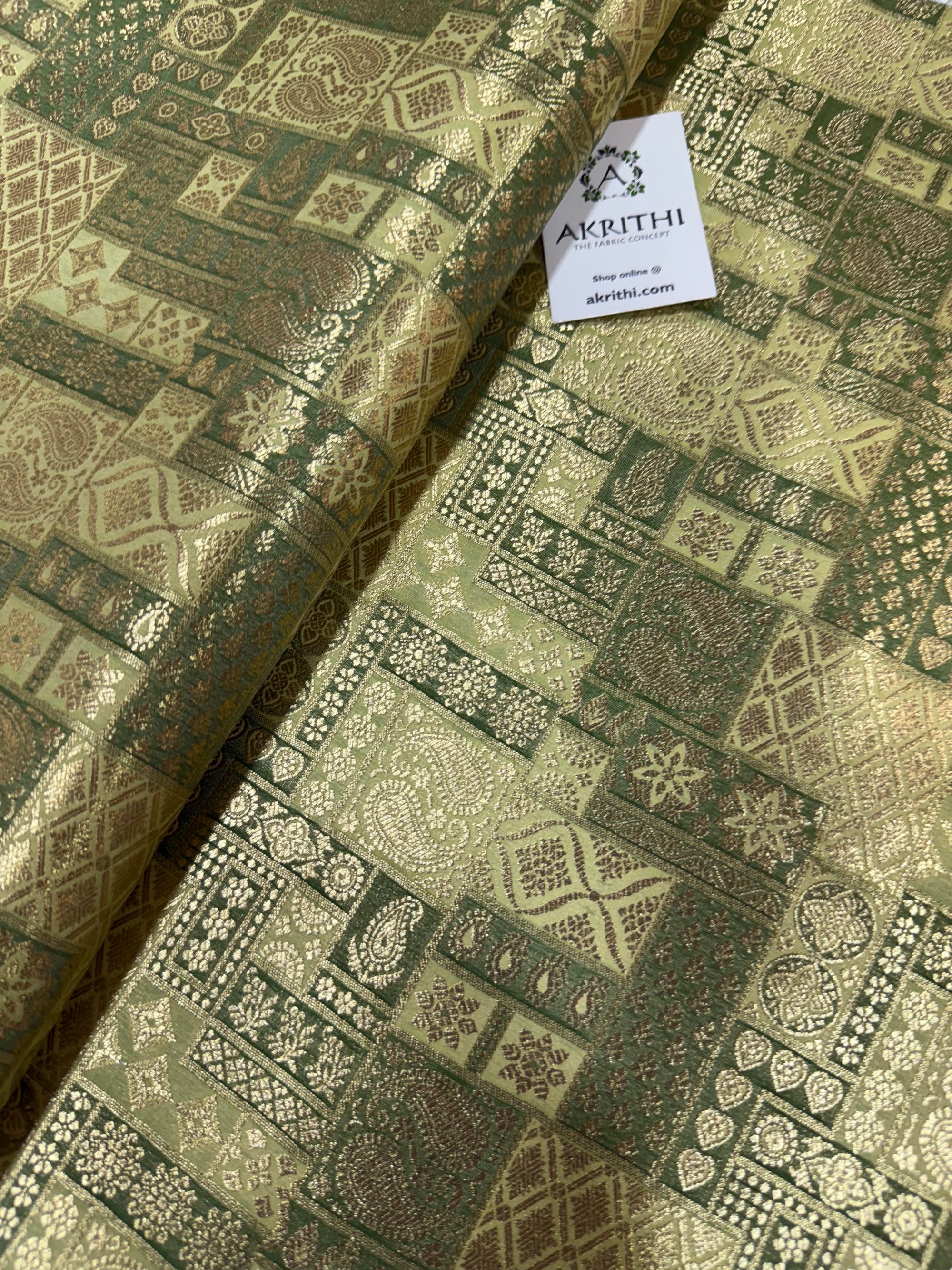 Multicoloured Pure Banarasi brocade fabric