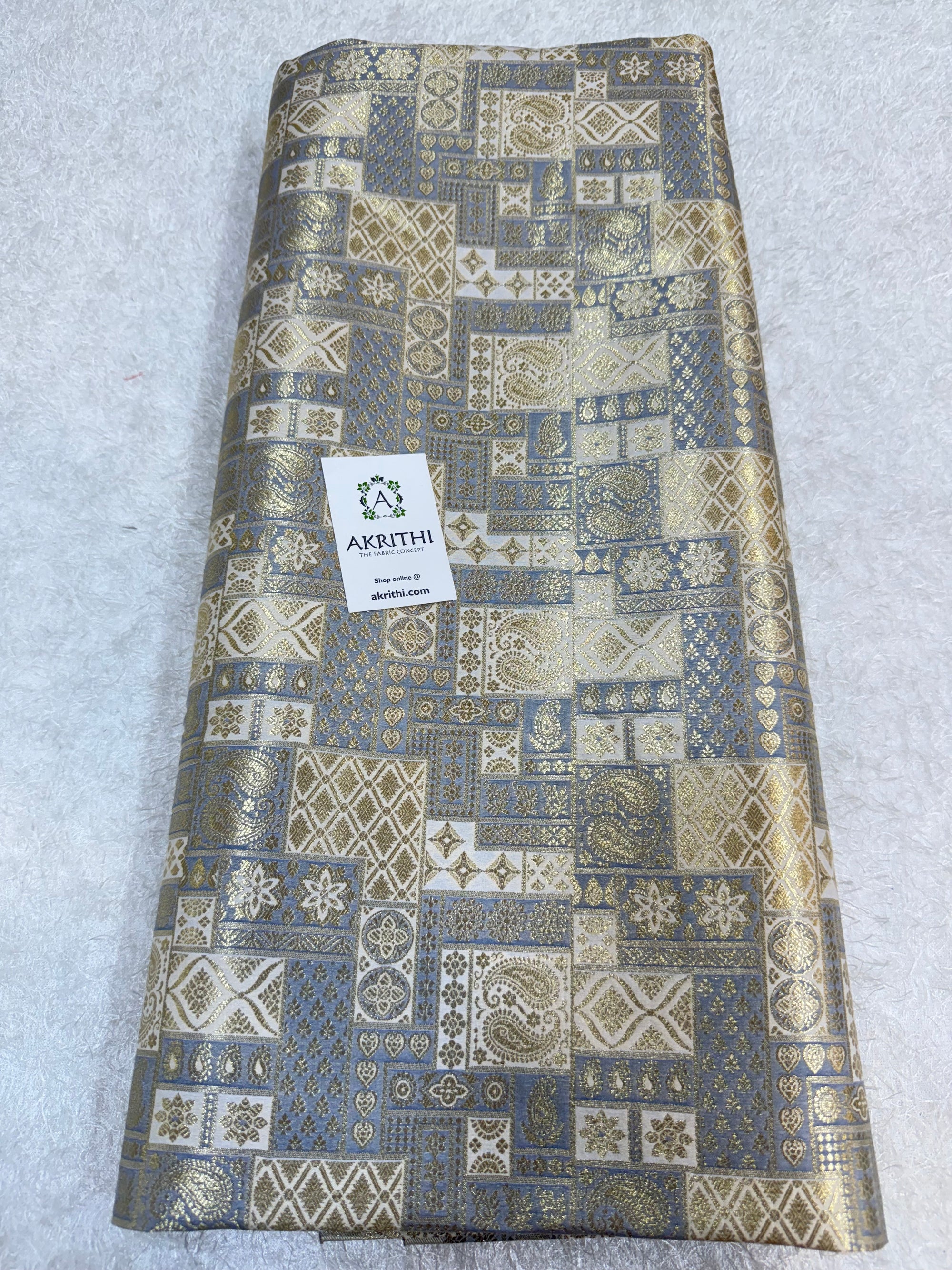 Multicoloured Pure Banarasi brocade fabric
