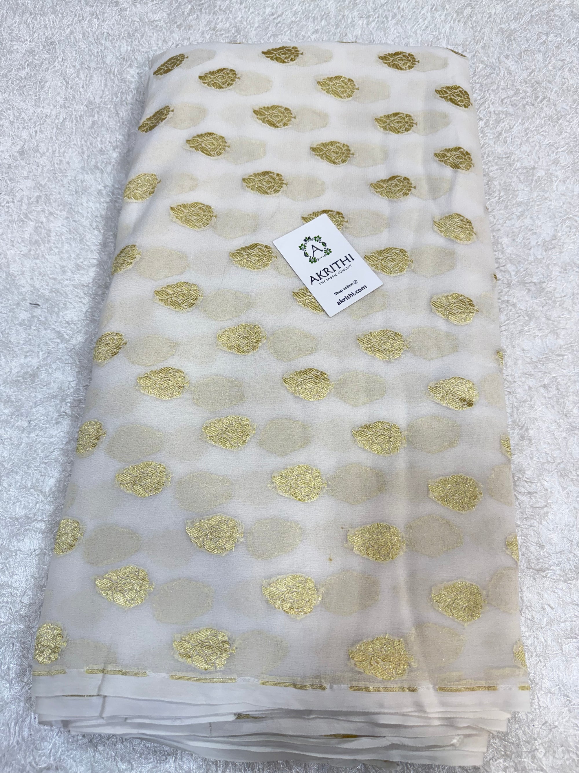 Dyeable Pure silk georgette Banarasi fabric