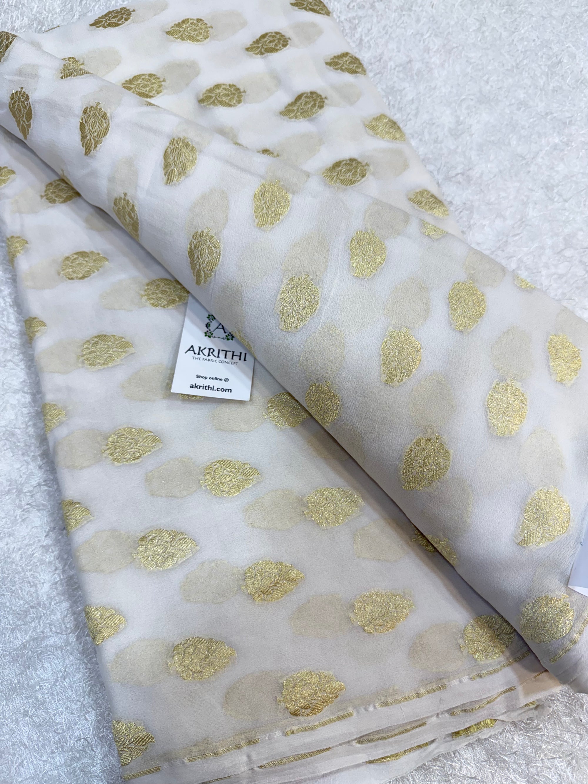Dyeable Pure silk georgette Banarasi fabric