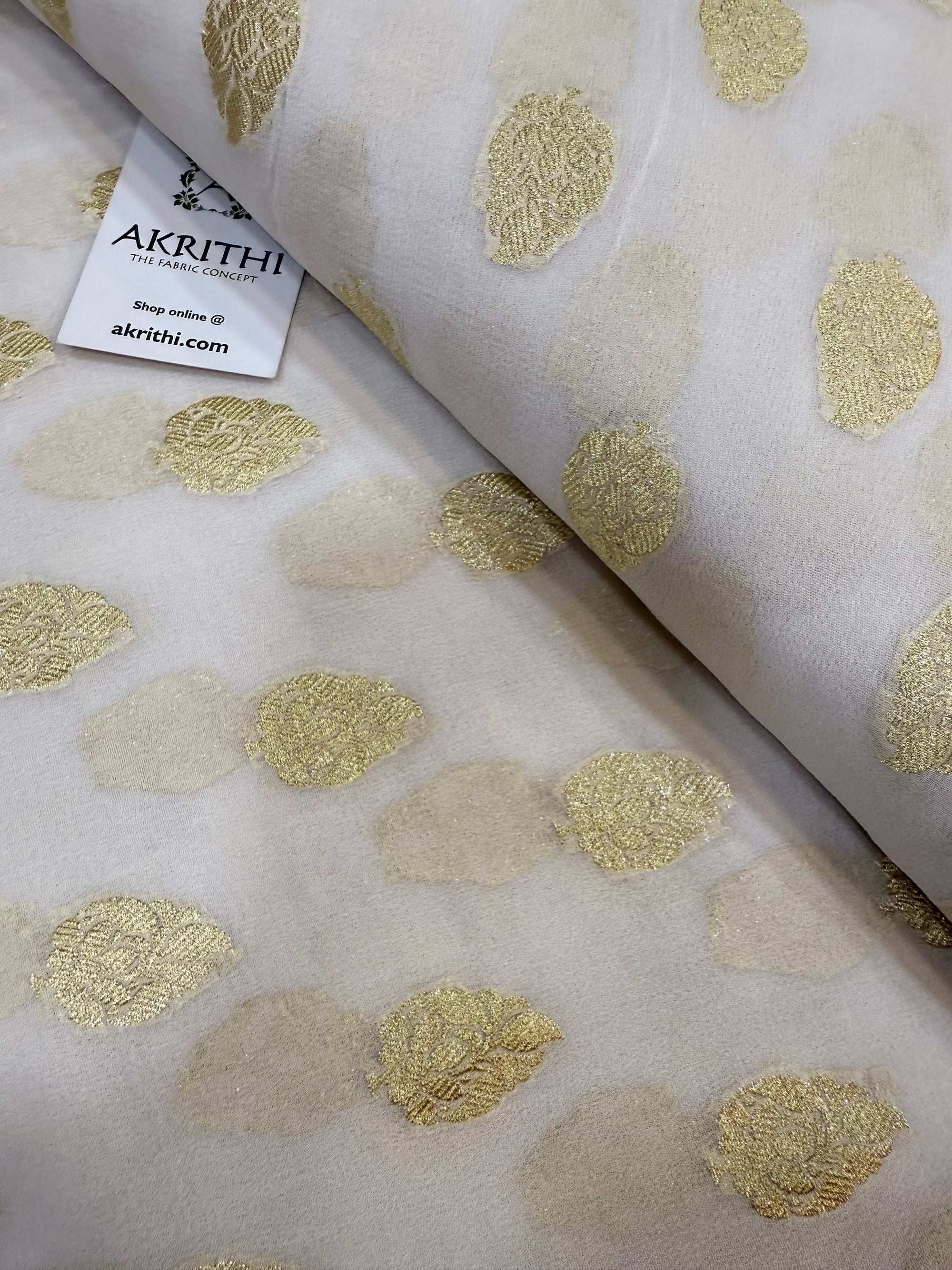 Dyeable Pure silk georgette Banarasi fabric