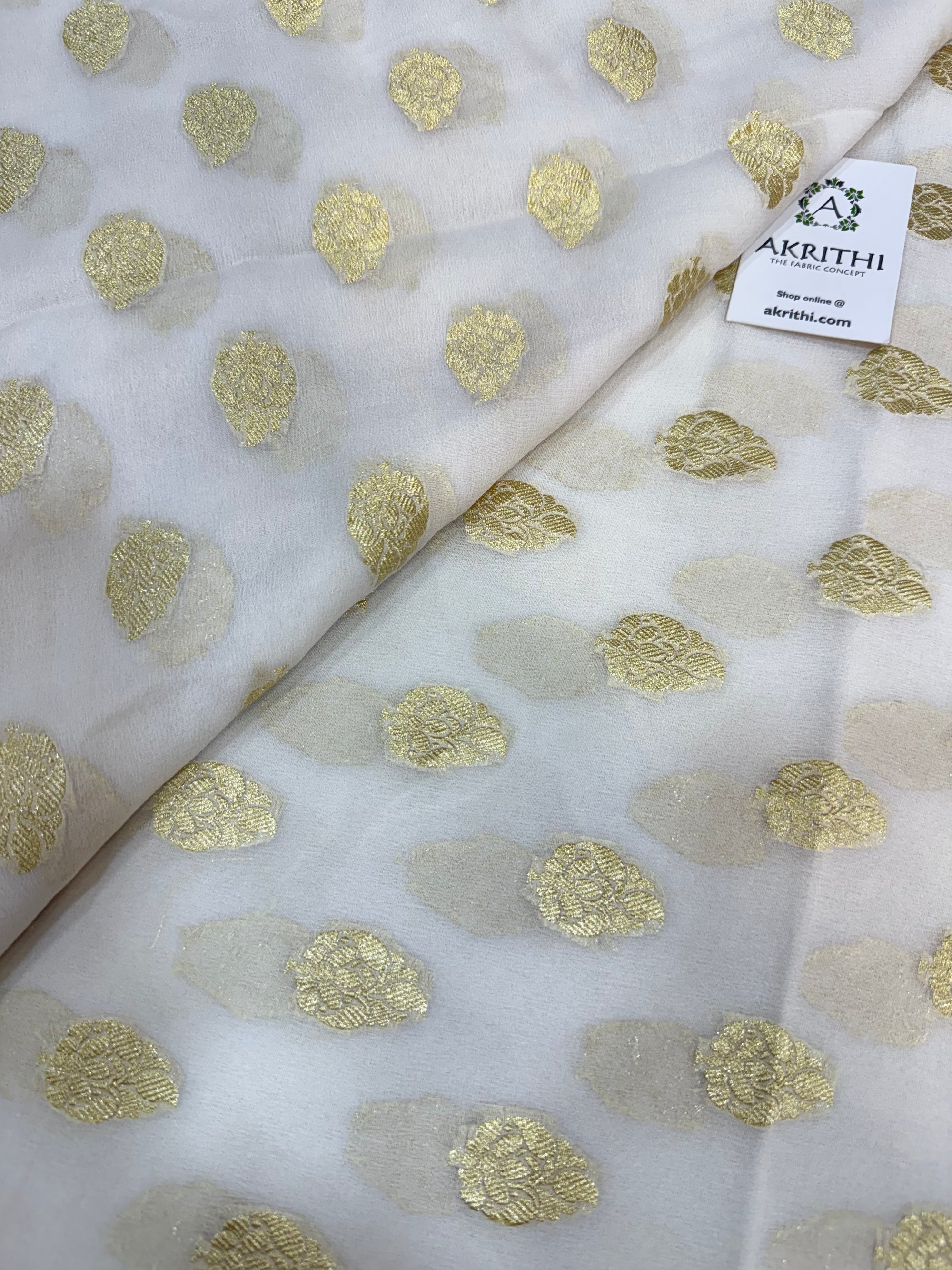 Dyeable Pure silk georgette Banarasi fabric