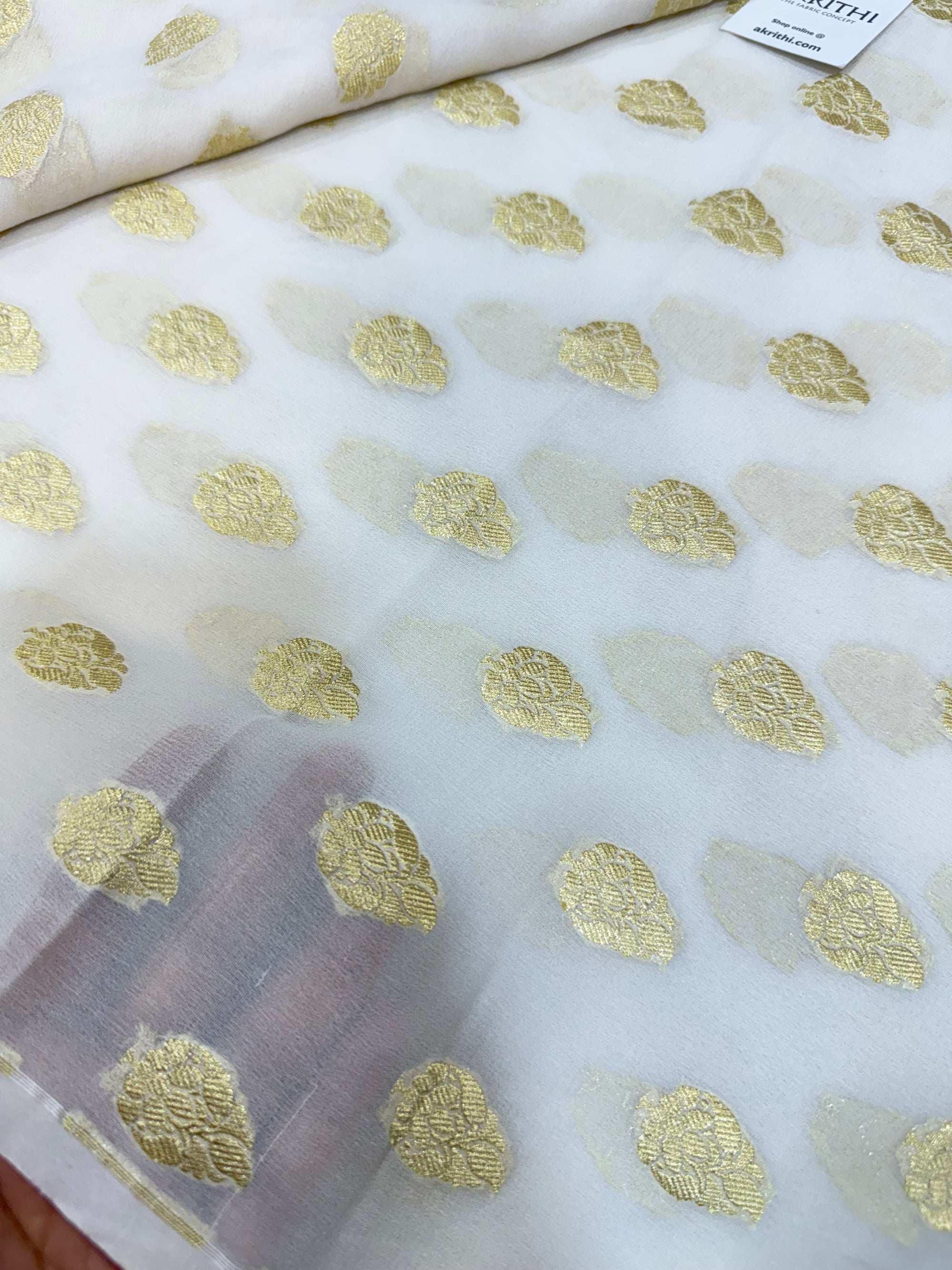 Dyeable Pure silk georgette Banarasi fabric